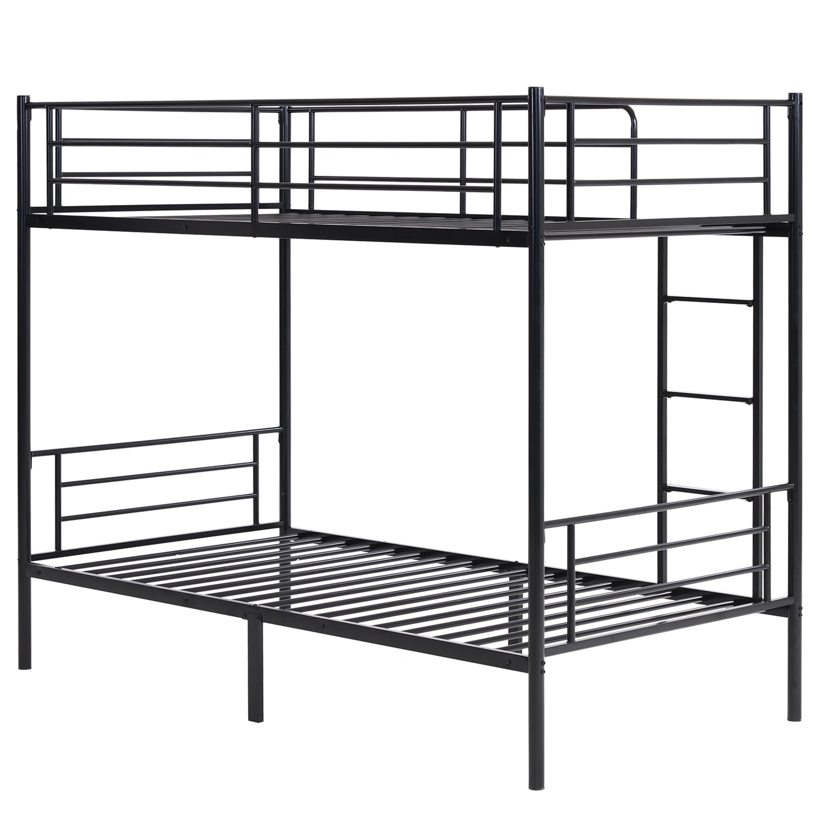 Iron Bed Bunk Bed with Ladder for Kids Twin Size Black view 20