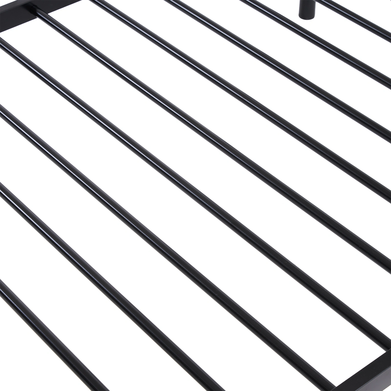 Iron Bed Bunk Bed with Ladder for Kids Twin Size Black view 22
