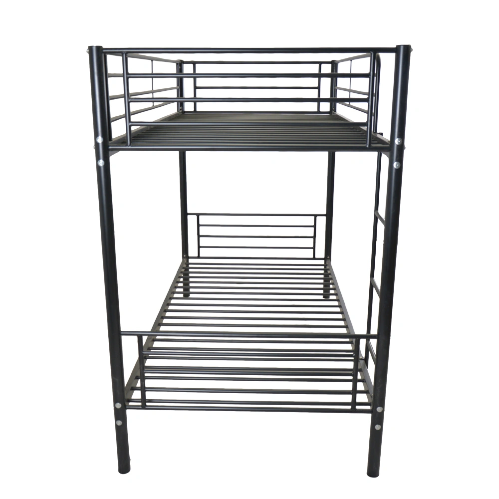Iron Bed Bunk Bed with Ladder for Kids Twin Size Black view 5