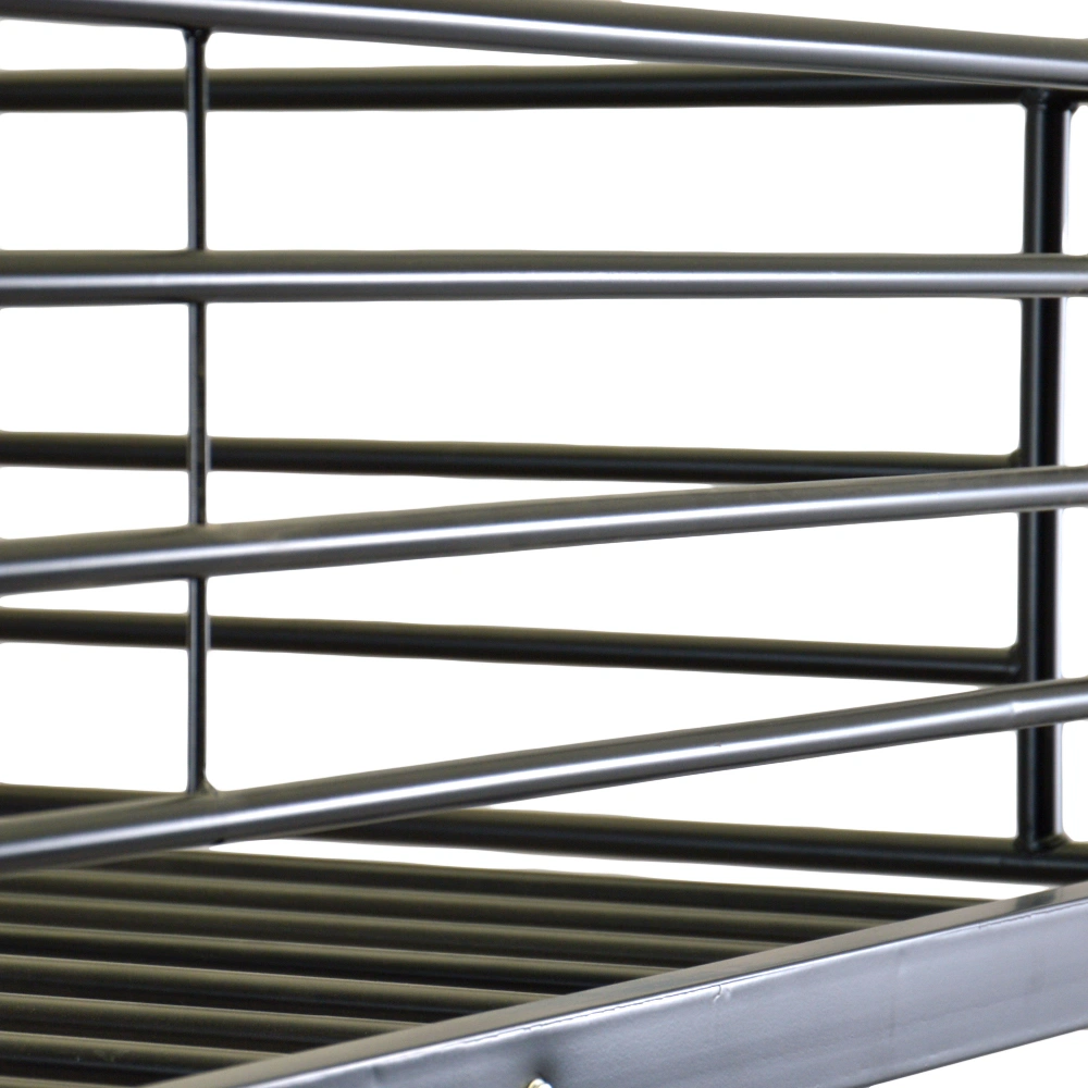 Iron Bed Bunk Bed with Ladder for Kids Twin Size Black view 59