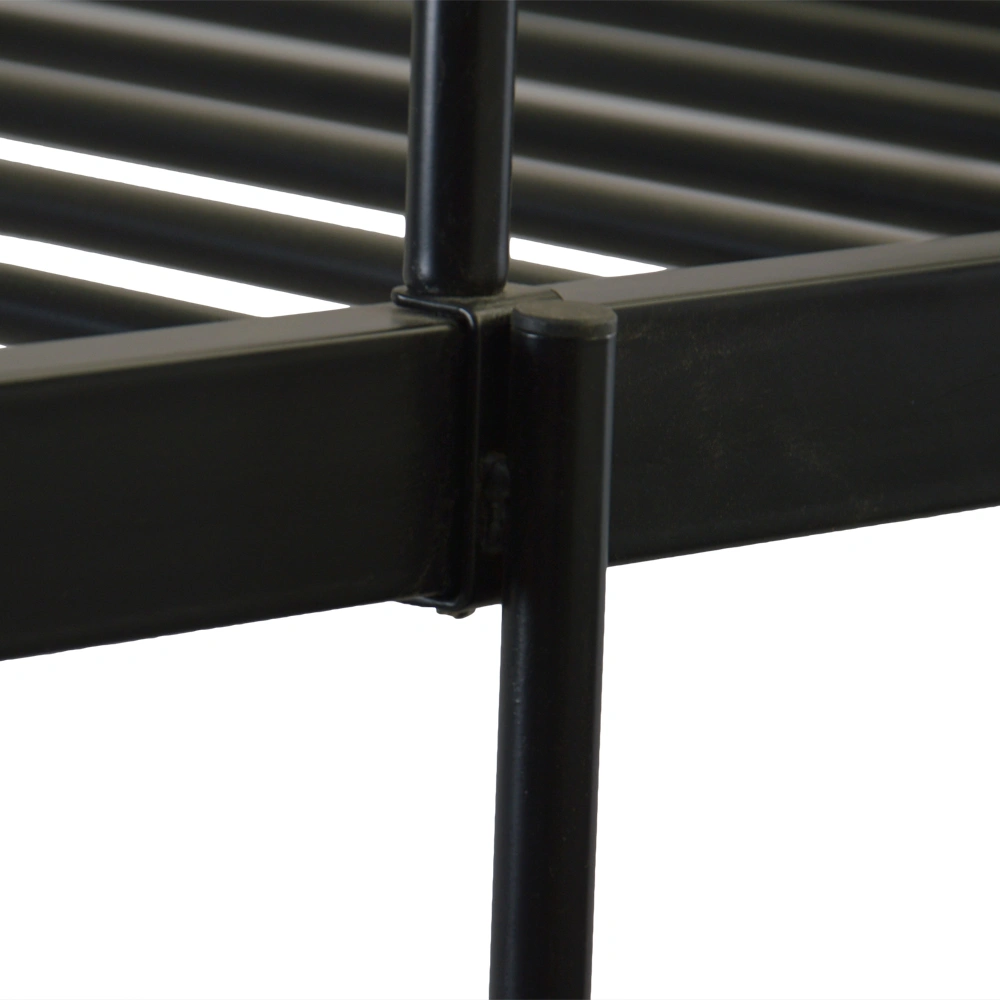 Iron Bed Bunk Bed with Ladder for Kids Twin Size Black view 60