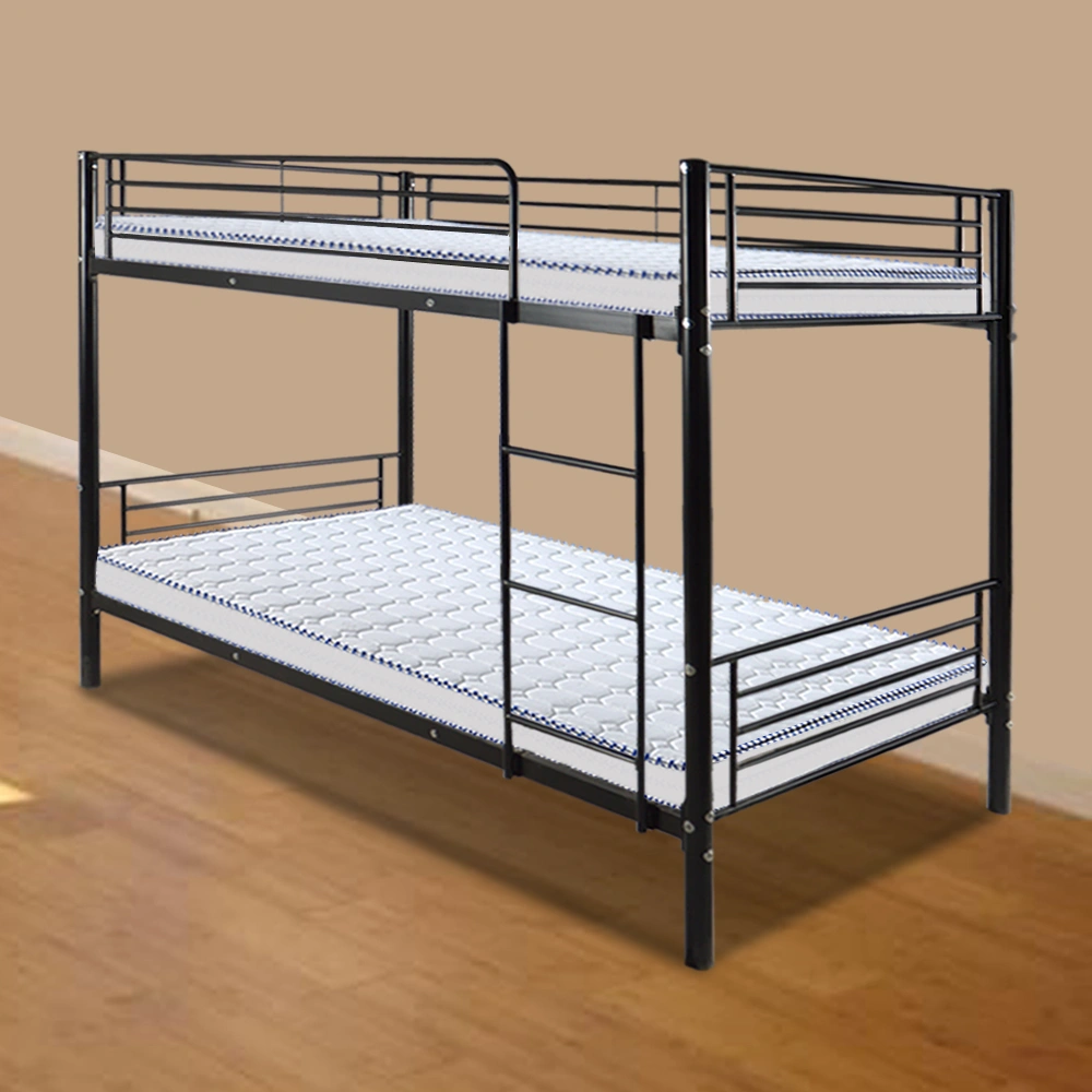 Iron Bed Bunk Bed with Ladder for Kids Twin Size Black view 62