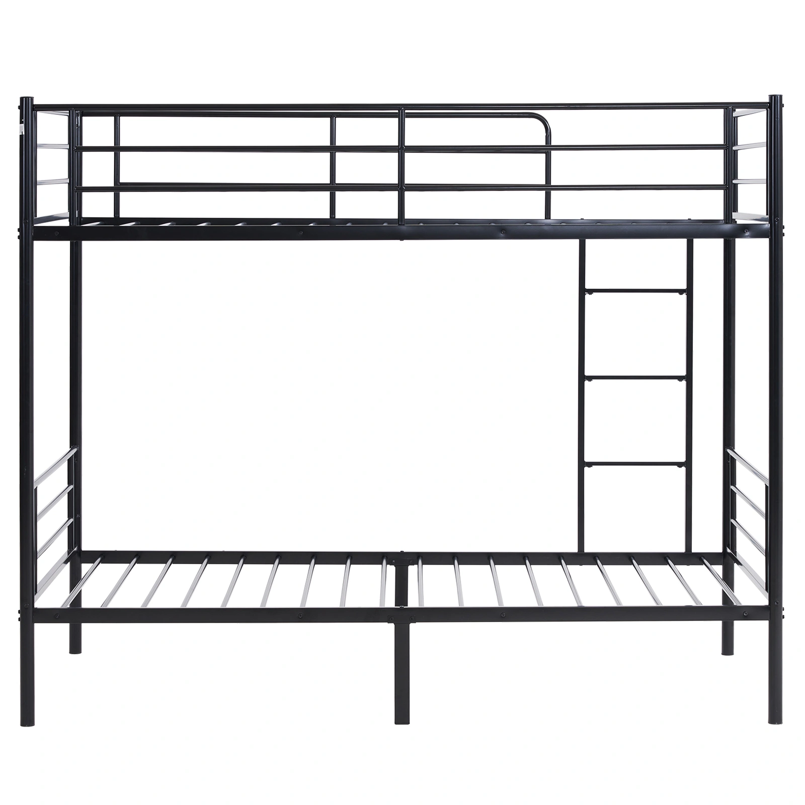 Iron Bed Bunk Bed with Ladder for Kids Twin Size Black view 9
