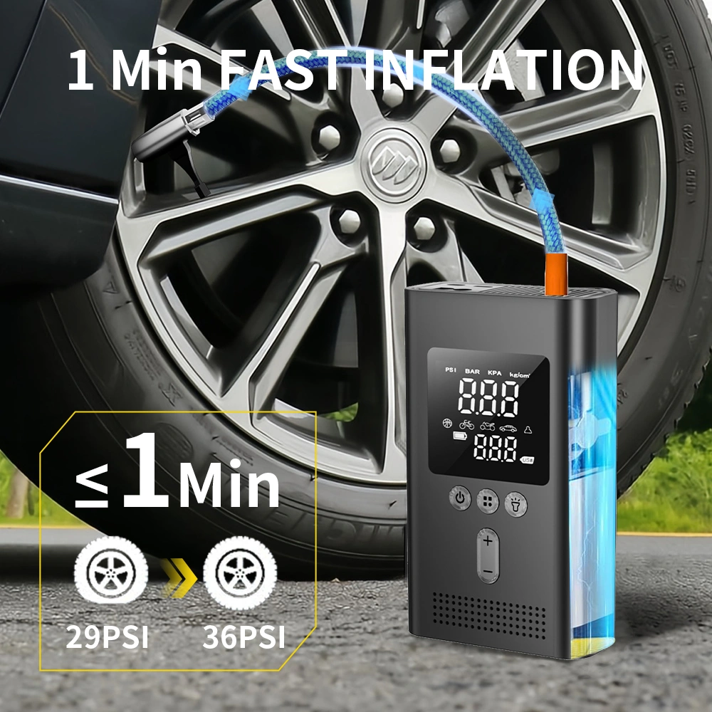 Portable Car Jump Starter with Air Compressor,150PSI Digital Tire Inflator,Car Battery Jump Starter (9.0 Gas/6.5L Diesel),Safe Clamps for Easy Use, Christmas Gift view 3