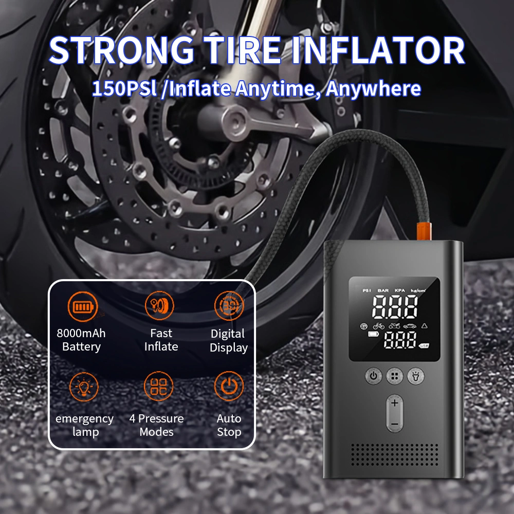 Portable Car Jump Starter with Air Compressor,150PSI Digital Tire Inflator,Car Battery Jump Starter (9.0 Gas/6.5L Diesel),Safe Clamps for Easy Use, Christmas Gift view 7