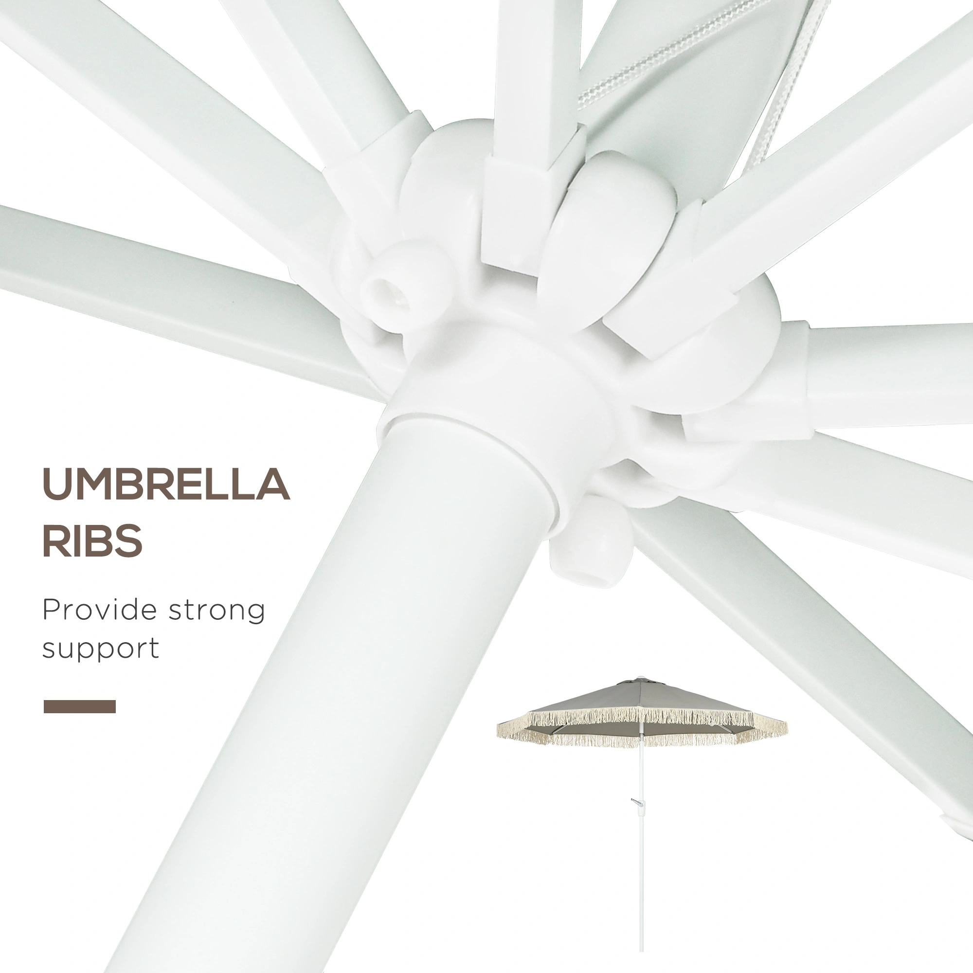 Outdoor Beach Umbrella - Portable Sun Shade Canopy for Pool, Patio & Garden view 2