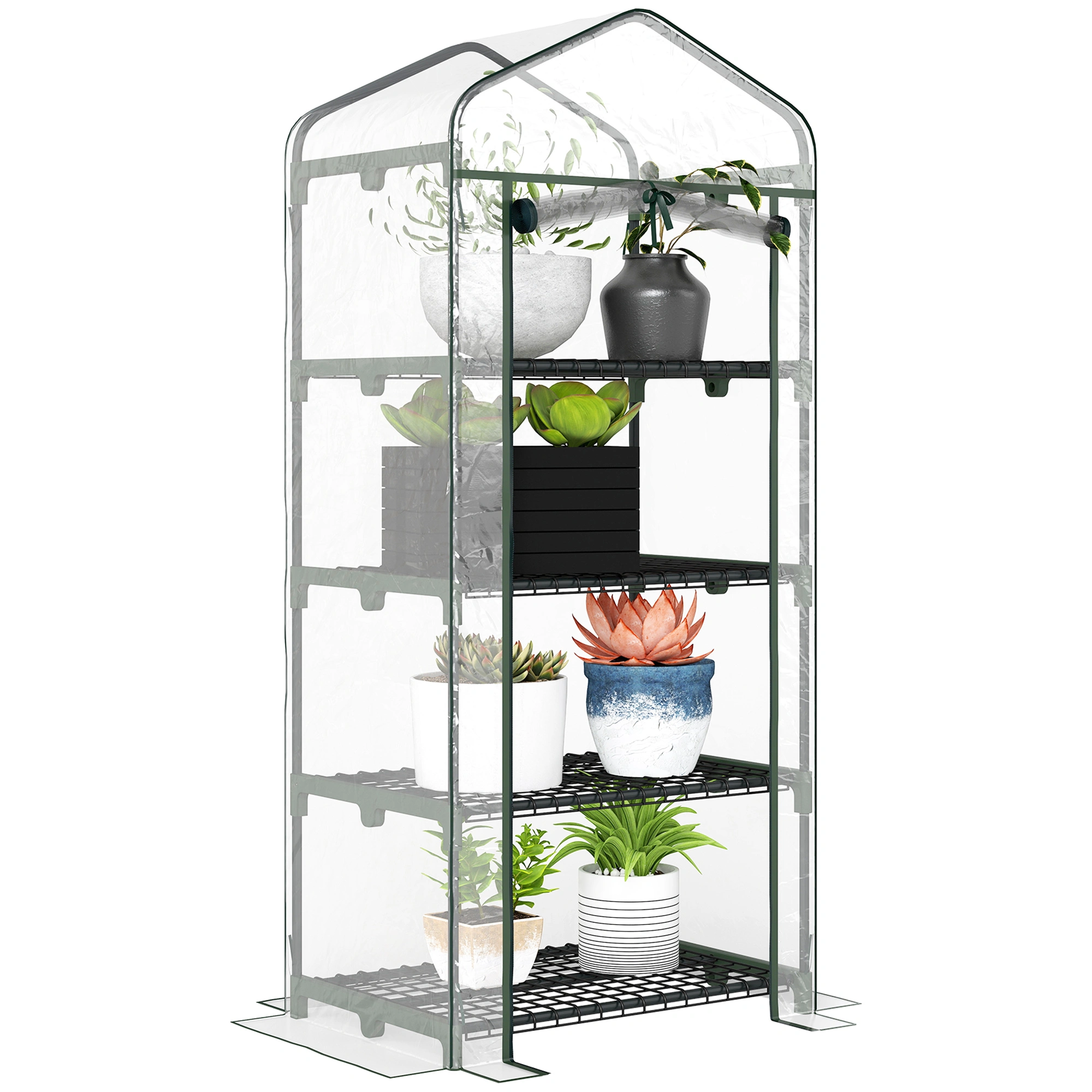 Mini Greenhouse Garden Propagation Station - Clear Dome Cover with Locking Clips for Tender Plants & Seed Starting