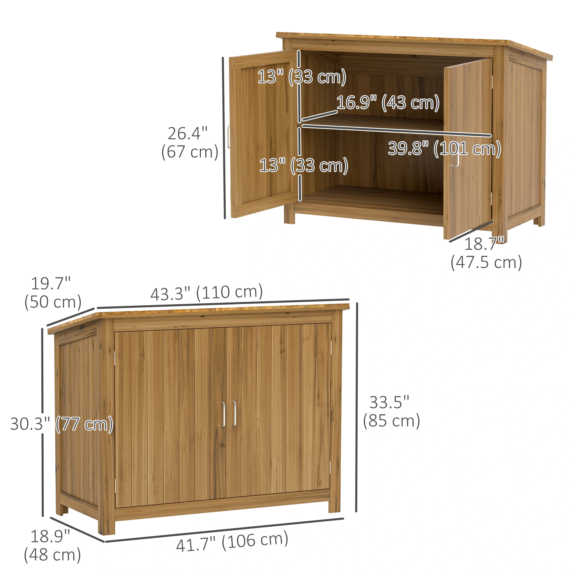Large Outdoor Storage Box, 140 Gallon Deck Box, Weatherproof Resin Garden Storage with Ventilated Lid, Gray view 3
