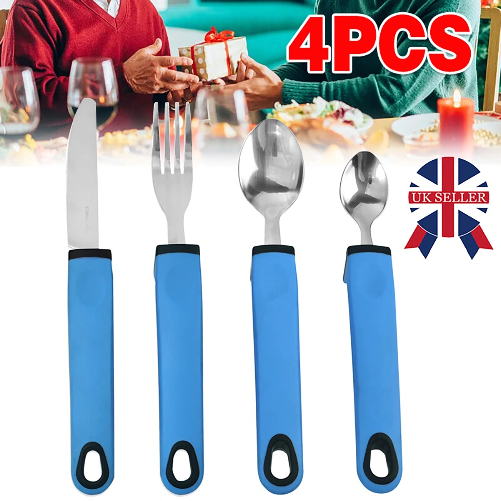 Easy Grip Cutlery Set for Arthritis & Elderly - Adaptive Eating Utensils Spoon Fork for Disabled Seniors