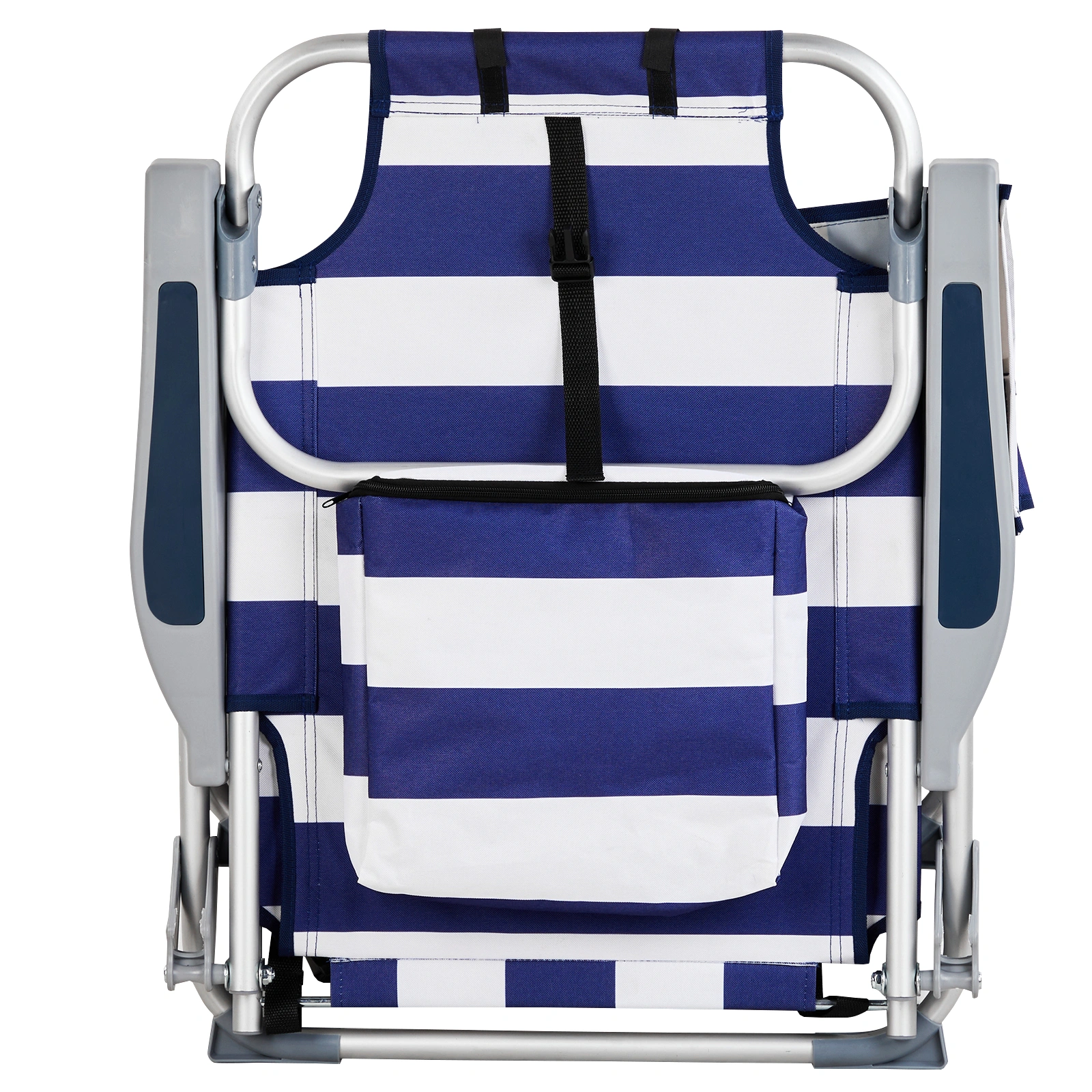 63*65*82cm Short Oxford Cloth Silver White Aluminum Tube Bearing 100kg Beach Chair Blue Stripes view 14