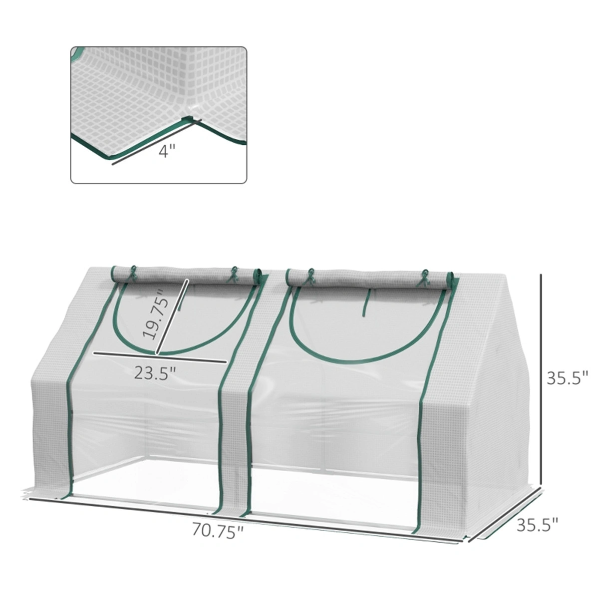Mini Walk-In Greenhouse Tent, Portable Garden Cold Frame with Zipper Door, UV-Resistant Polyethylene Cover, Easy Assembly Outdoor Plant Protector view 2