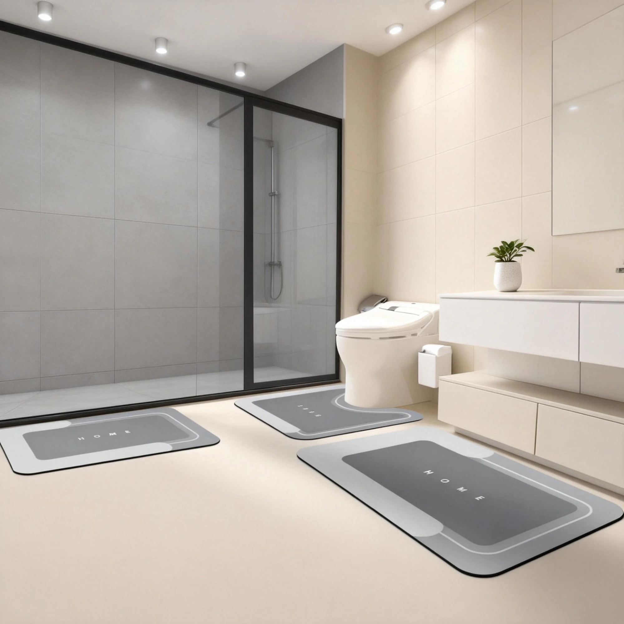 Banned for Amazon 3PCS Absorbent Bath Mat Magic Rug Sets, Quick Drying Bath Mat Non-Slip Floor Rug Rubber Backed for Bathroom Kitchen Shower Sink(Same SKU: 66814487) view 2