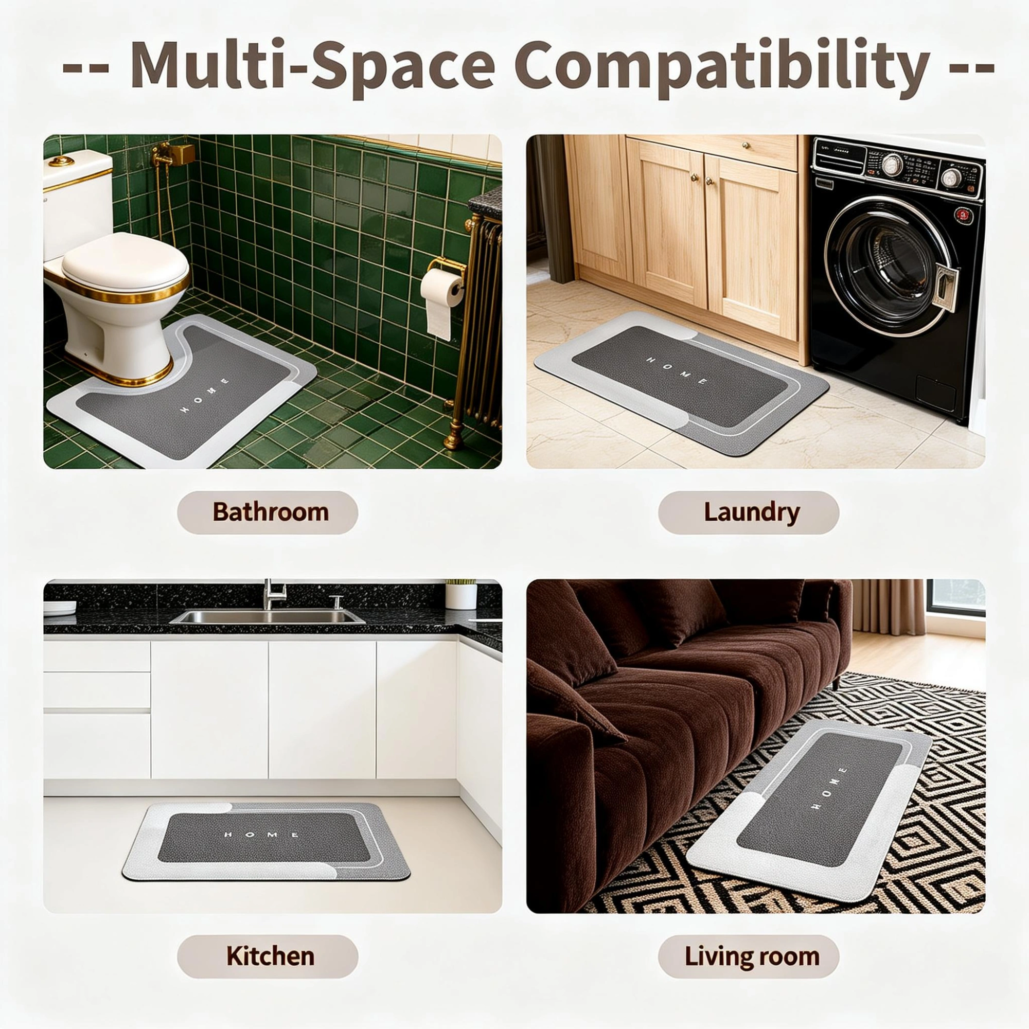 Banned for Amazon 3PCS Absorbent Bath Mat Magic Rug Sets, Quick Drying Bath Mat Non-Slip Floor Rug Rubber Backed for Bathroom Kitchen Shower Sink(Same SKU: 66814487) view 5