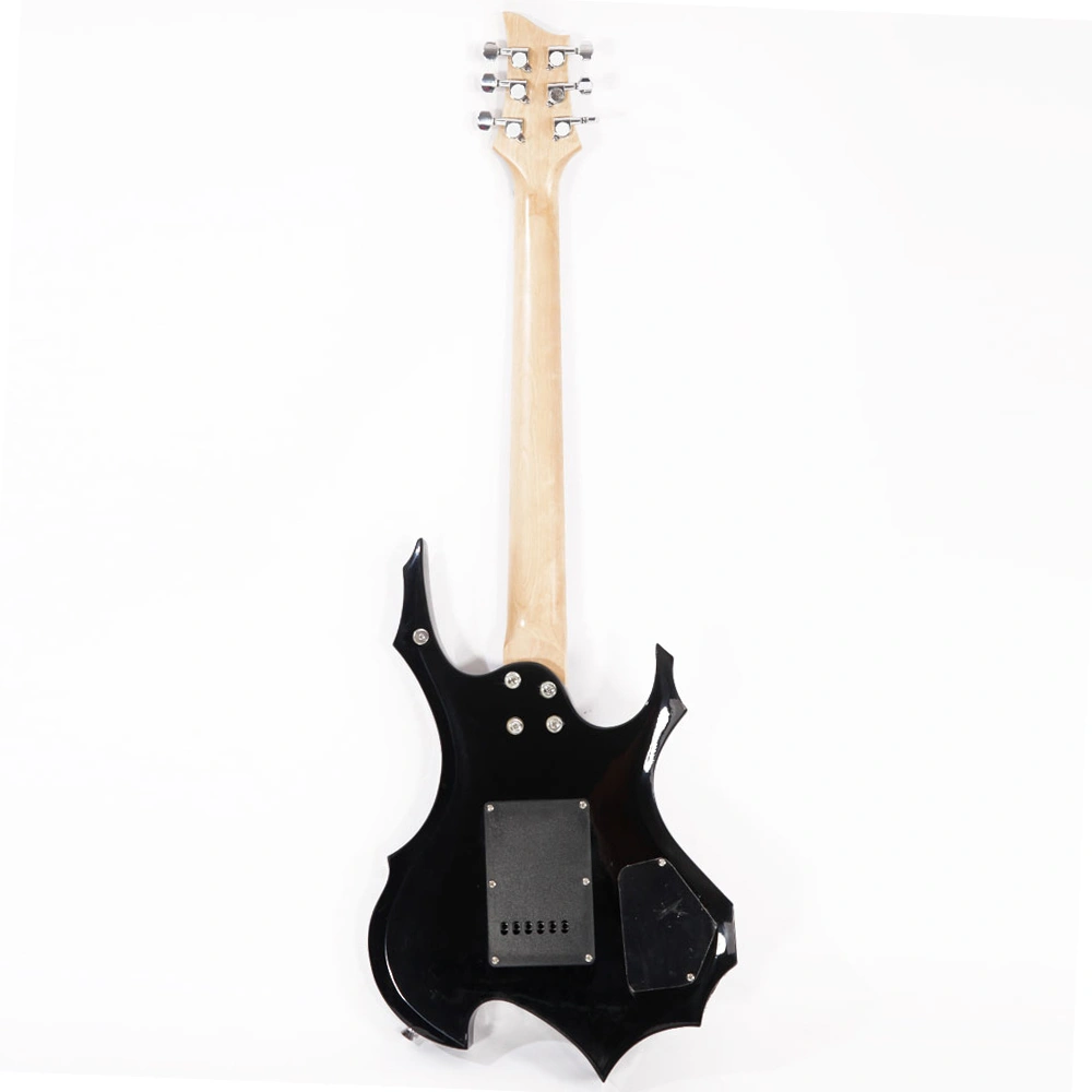 Flame Left Hand Electric Guitar HSH Pickup Shaped Electric Guitar Pack Strap Picks Shake Cable Wrench Tool Black view 11
