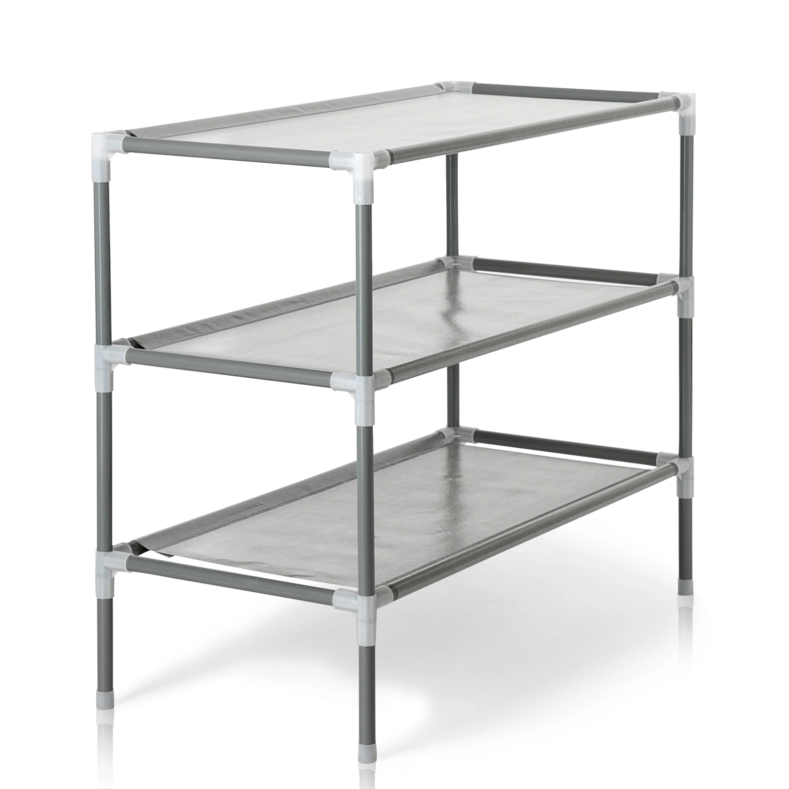 Simple Assembly 3 Tiers Non-woven Fabric Shoe Rack Gray view 4