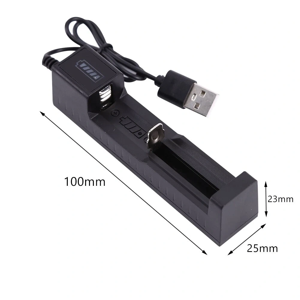 4 Pack 16340 Rechargeable Batteries 3.7V Li-ion + USB Charging Dock, 16340 Battery Charger Platform view 2