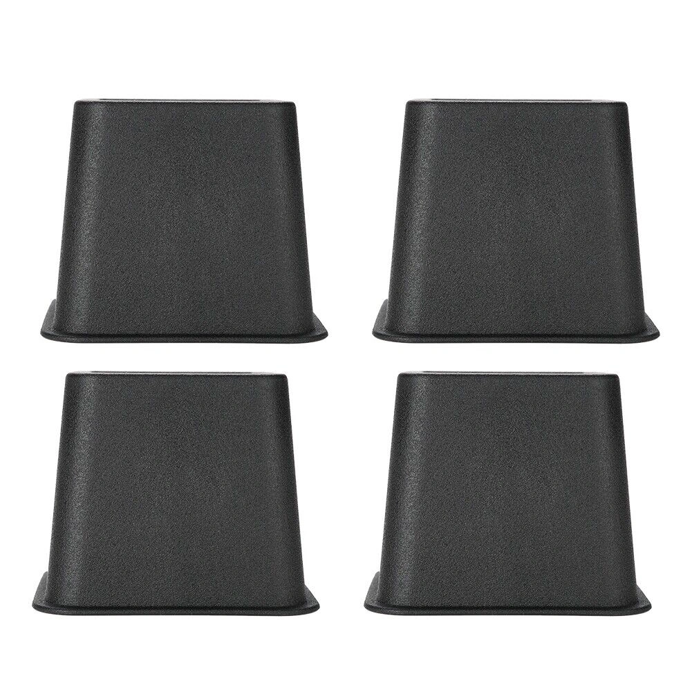 NEW 4Pcs Heavy Duty Bed Chair Risers Feet Leg Lift Furniture Extra Raisers Stand 3" UK view 4