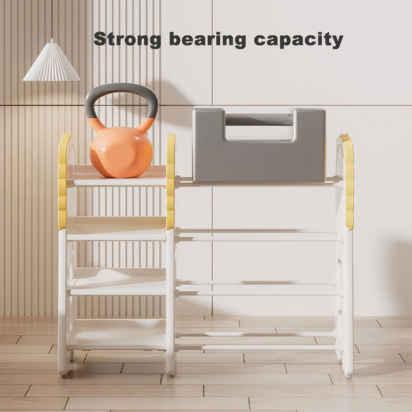 Kids Toy Storage Shelf with 8 Removable Bins, 4-Tier Bookcase Organizer for Bedroom, Nursery, Classroom, Playroom view 3