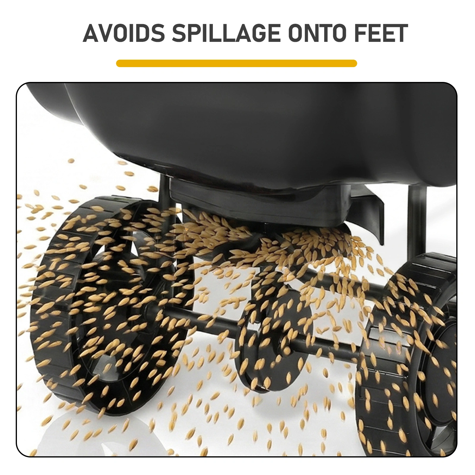 Broadcast Spreader, 70LBS Capacity, Walk-Behind Push Spreader, 15-Level Adjustment, 8 in All Terrain Pneumatic Tires, Lawn Spreaders with Hopper Grate, for Seed, Fertilizer, Ice Melt view 8