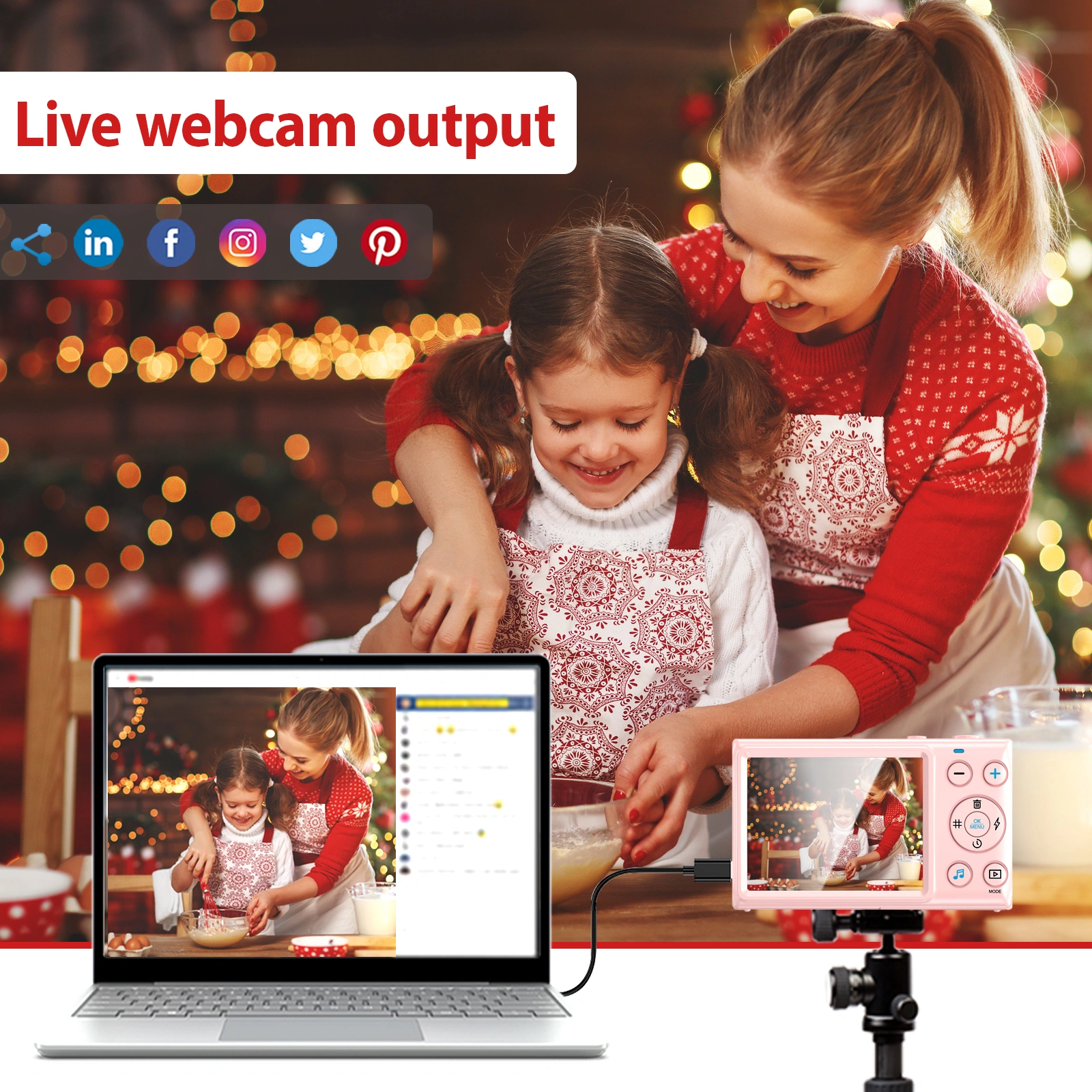 64MP Digital Camera 1080P FHD, 3.0 Inch Screen, 18x Digital Zoom, Portable Compact Camera with 32GB TF Card for Teens Adults Beginners view 5
