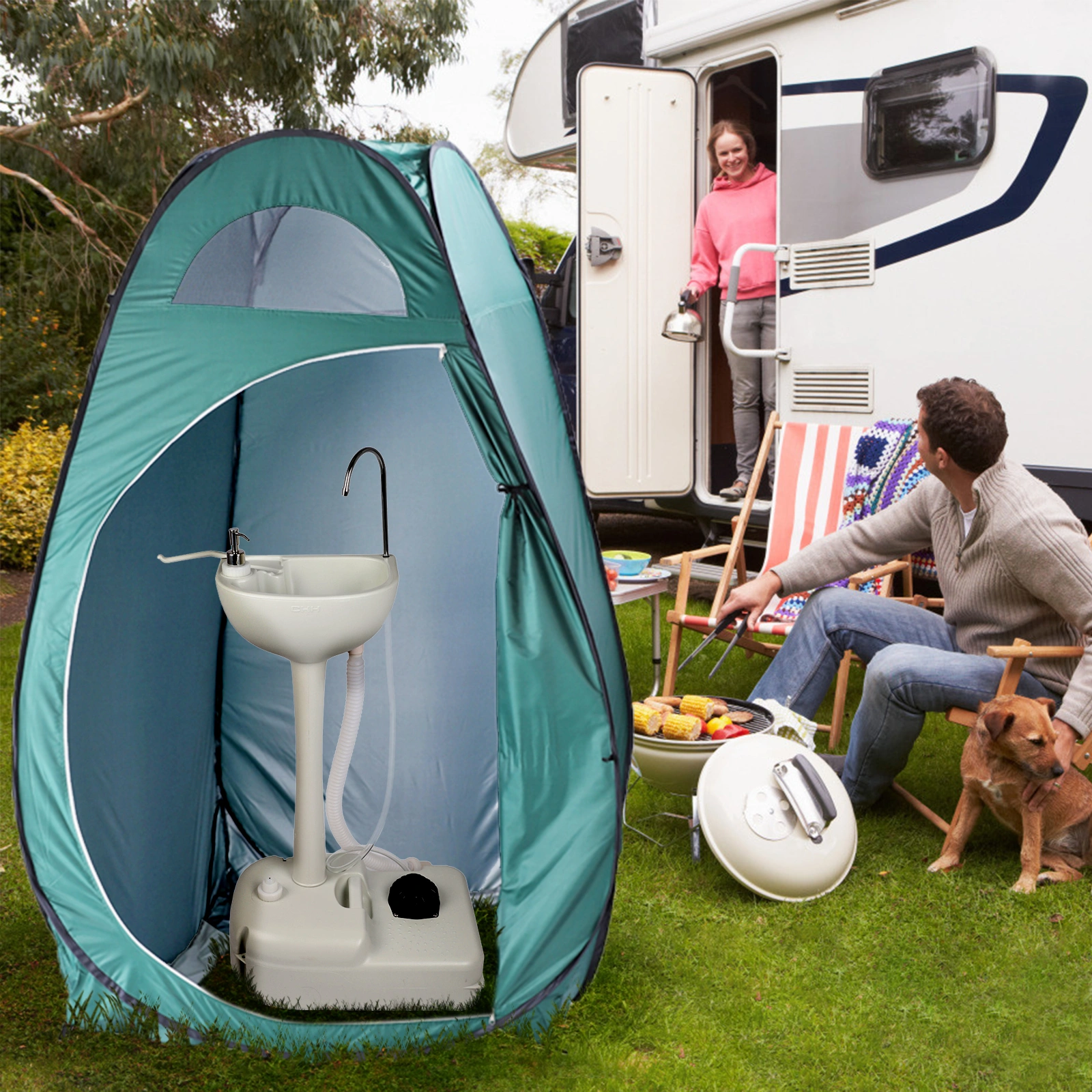 Portable Outdoor Pop-up Toilet Dressing Fitting Room Privacy Shelter Tent Army Green view 61