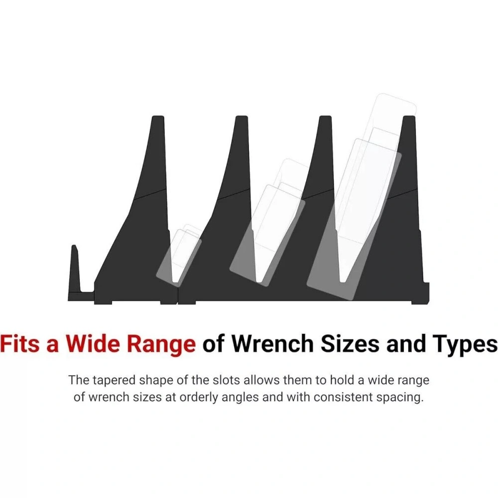 80 PCS Magnetic Wrench Organizer Tools Storage Holder Portable Tool Shelf Black view 3