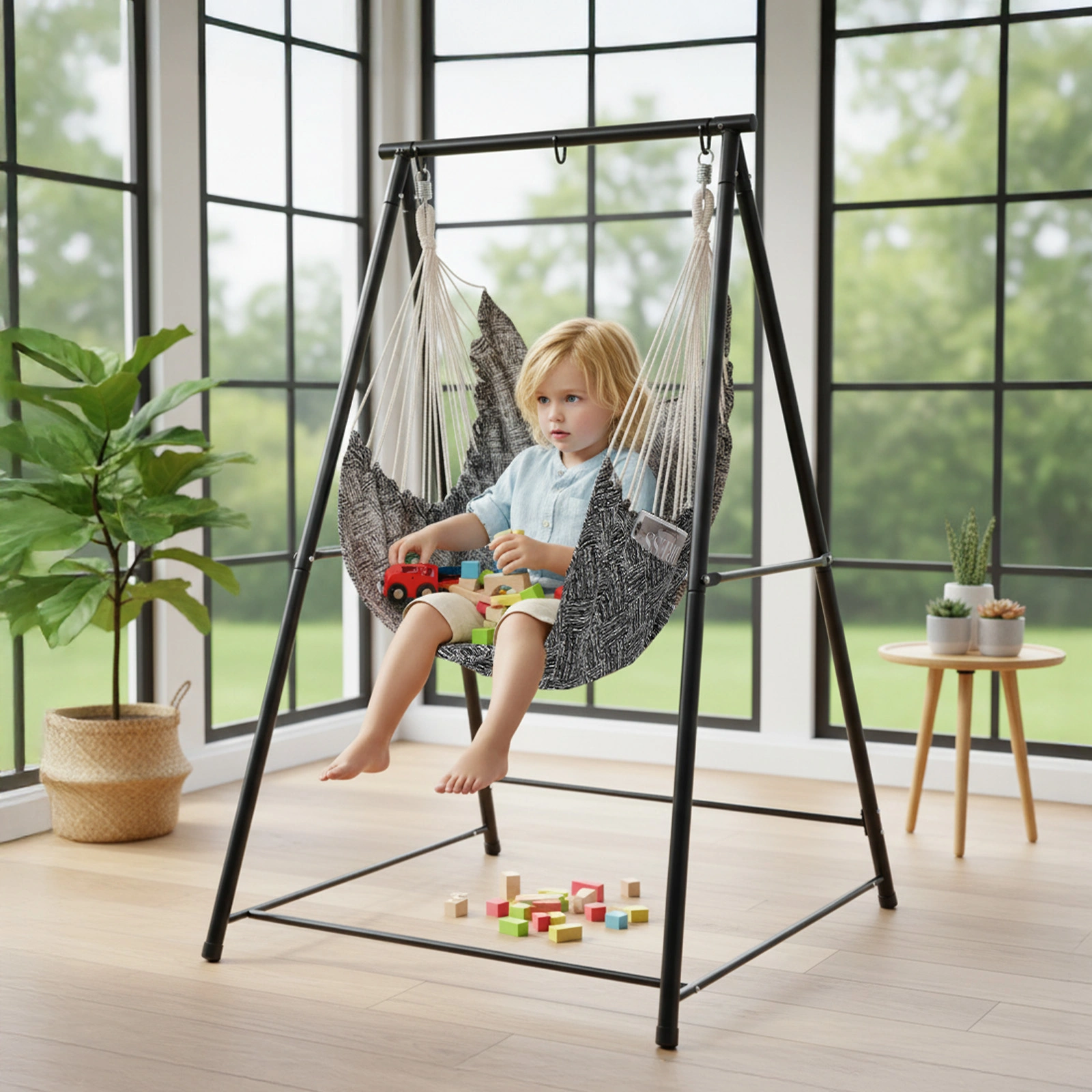 112*113*180CM Hammock Chair Stand with Swing Chair view 8