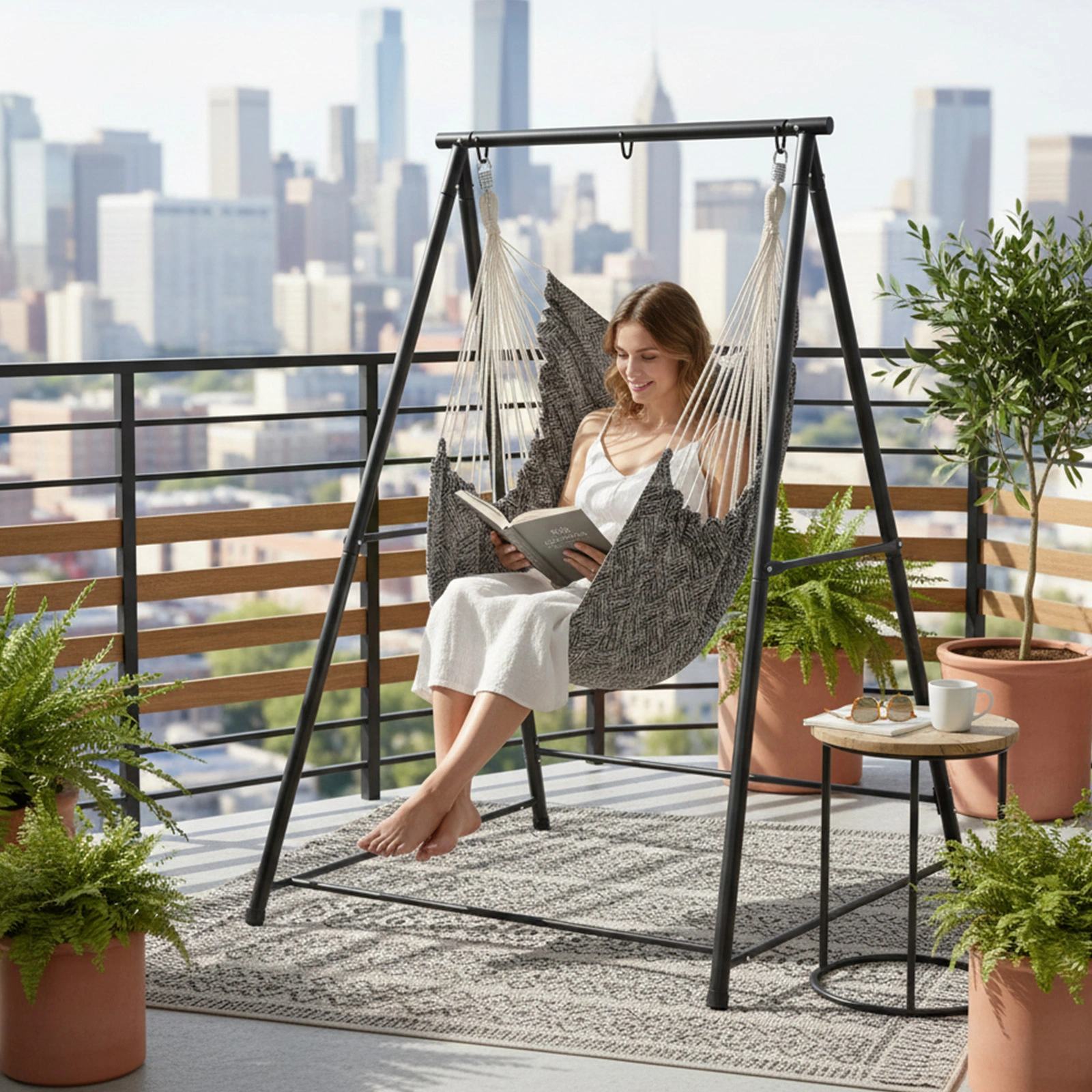 112*113*180CM Hammock Chair Stand with Swing Chair view 9
