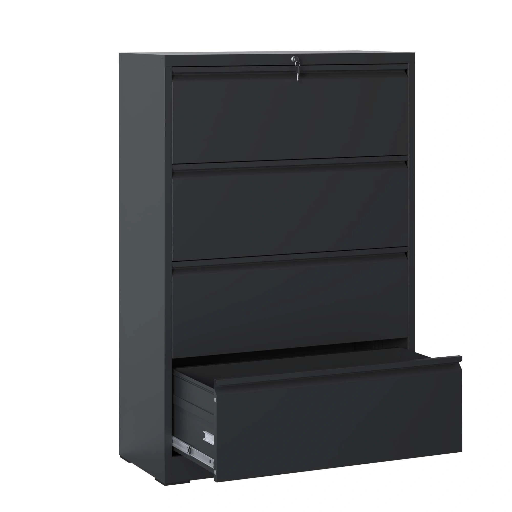 4 Drawer Lateral Filing Cabinet, 35.4" Wide Heavy Duty Metal File Cabinet with Lock, Anti-Tip Interlock, Letter Legal A4, Office Storage view 4