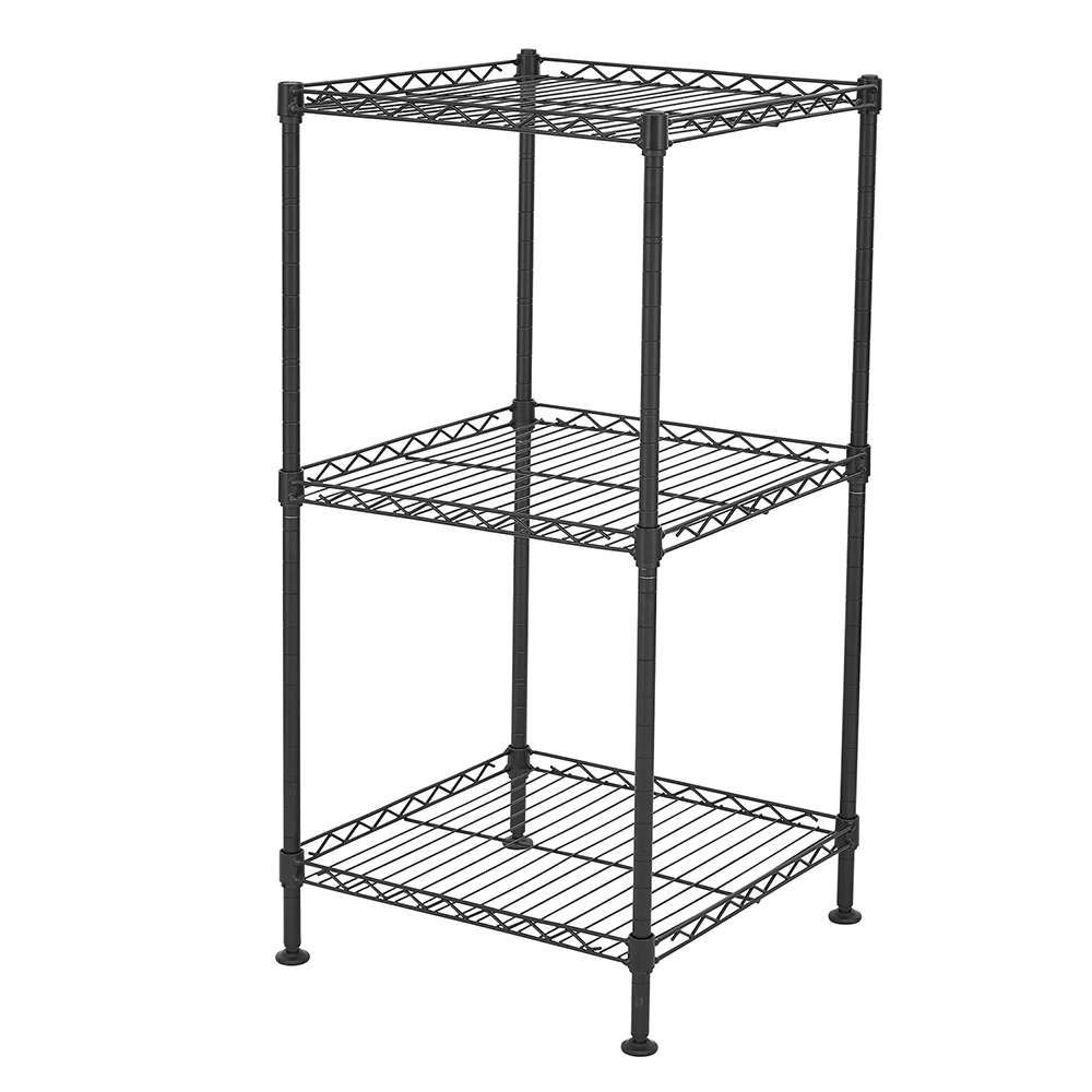 Black 3-Tier Black Wire Shelving Tower view 6