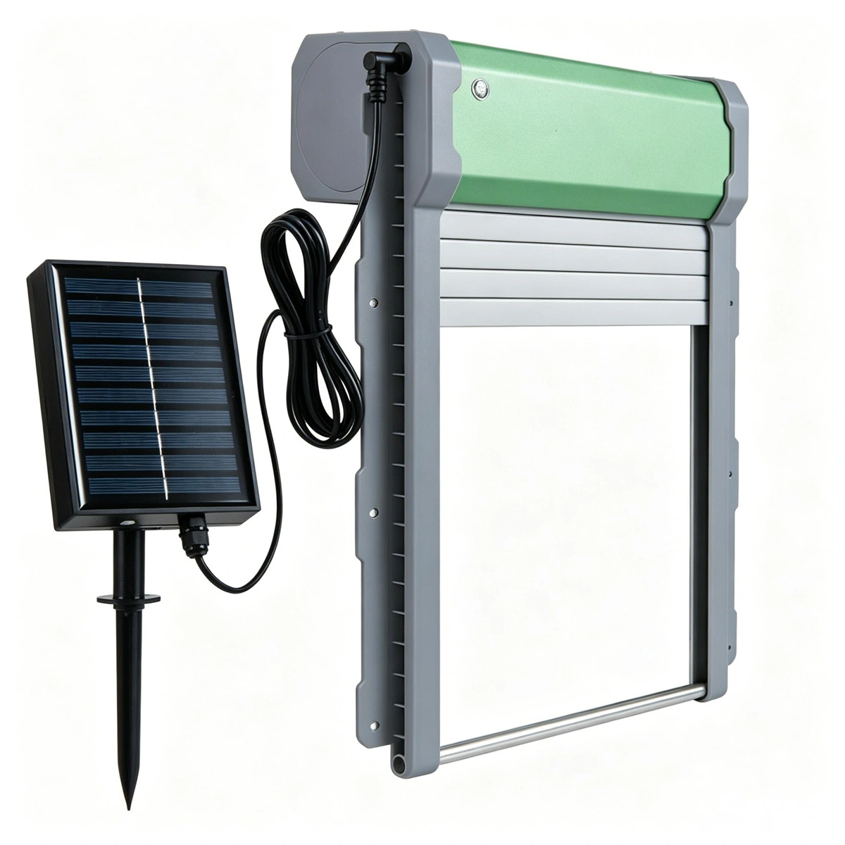 Solar Powered Automatic Chicken Coop Door with 4 Modes Light Sensor Timer Remote Control, Anti-Pinch Weatherproof Aluminum Opener for Chickens Ducks Rabbits Poultry view 2
