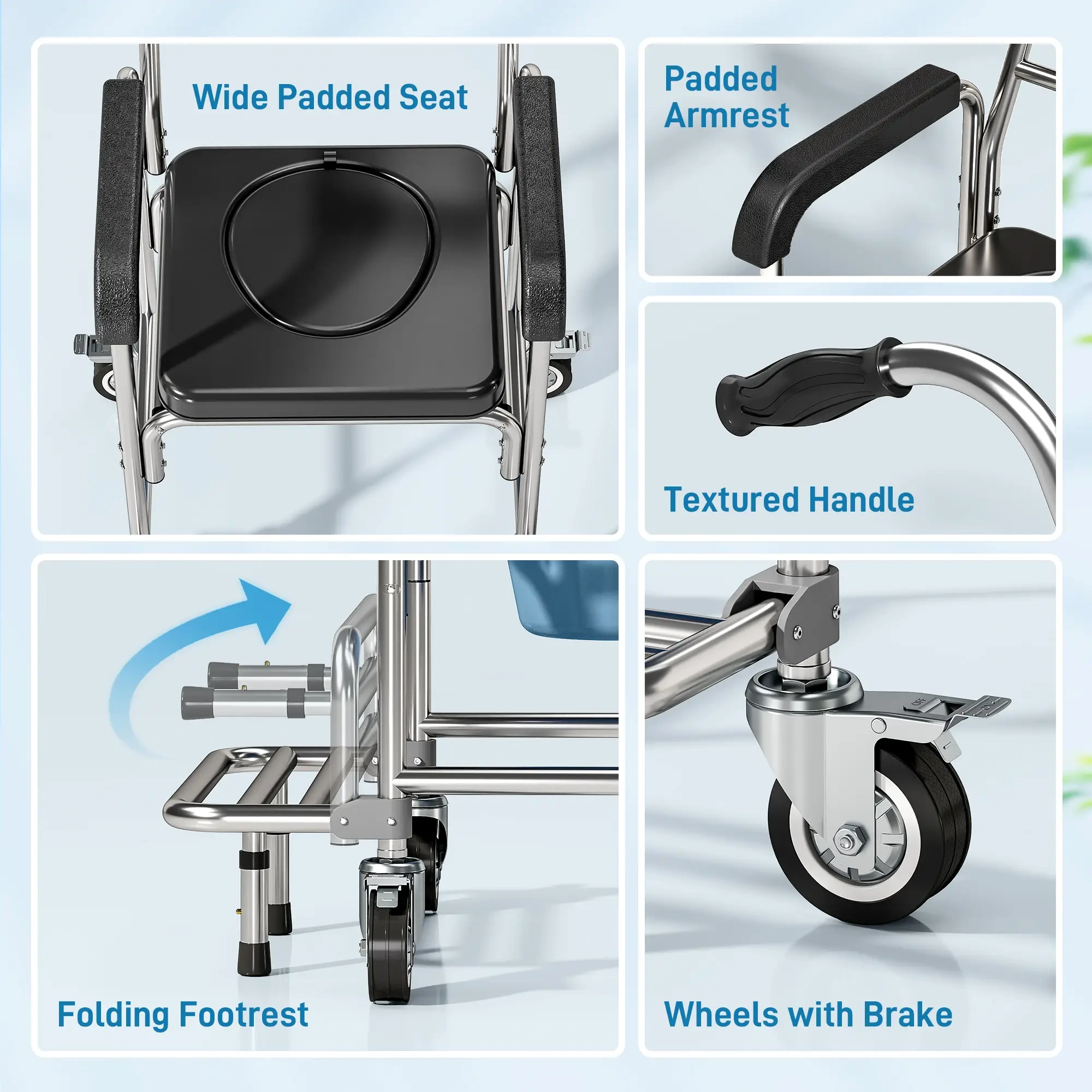 Portable Wheelchair Ramp - Heavy Duty Foldable Aluminum Rolling Ramp for Scooters & mobility Chairs, Non-Slip Surface, Easy Setup Travel Design view 2