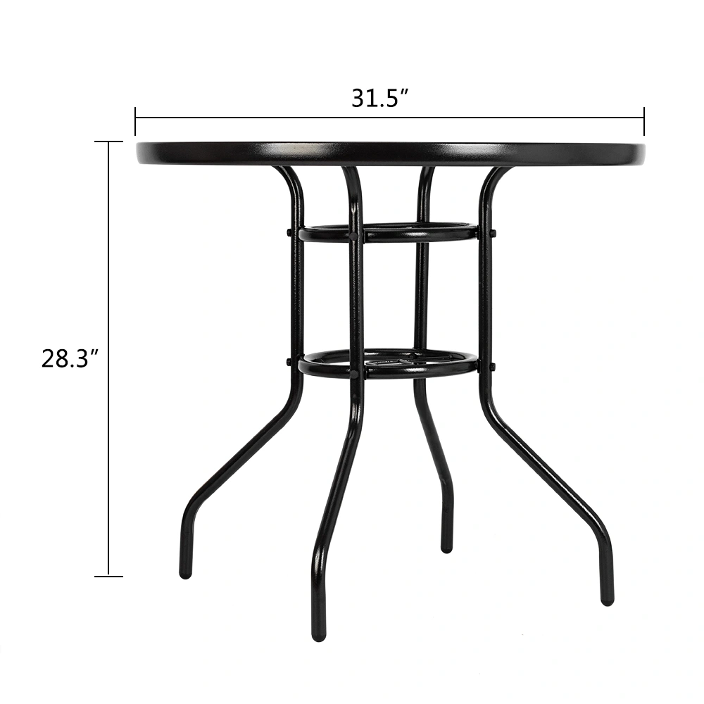 Outdoor Dining Table Round Toughened Glass Table Yard Garden Glass Table(SAME AS 93152635) view 3