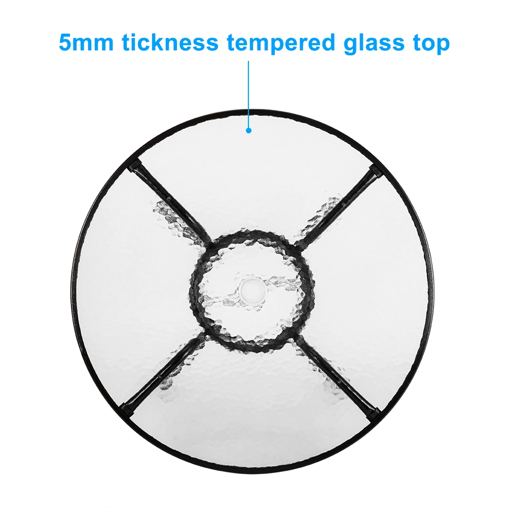 Outdoor Dining Table Round Toughened Glass Table Yard Garden Glass Table(SAME AS 93152635) view 7