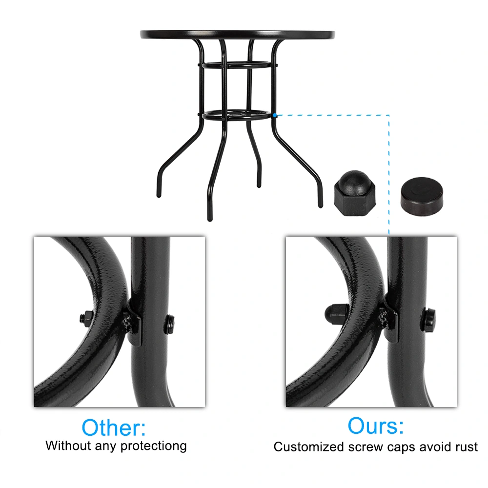 Outdoor Dining Table Round Toughened Glass Table Yard Garden Glass Table(SAME AS 93152635) view 8