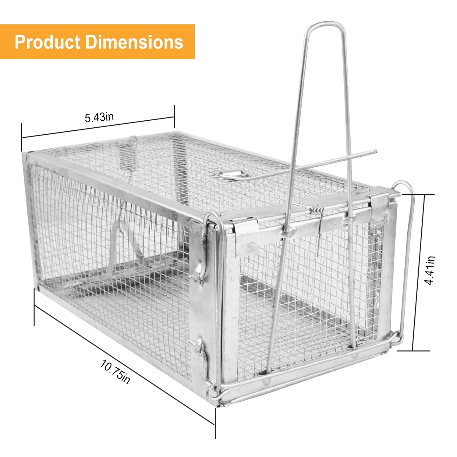 2 pcs Humane Mouse Trap, High Sensitivity Gravity Pedal Auto-Lock Rodent Trap - Sturdy Galvanized Steel, Escape-Proof Small Mesh Design, Safe for Kids & Pets, Easy to Use Indoors/Outdoors for Mice view 9