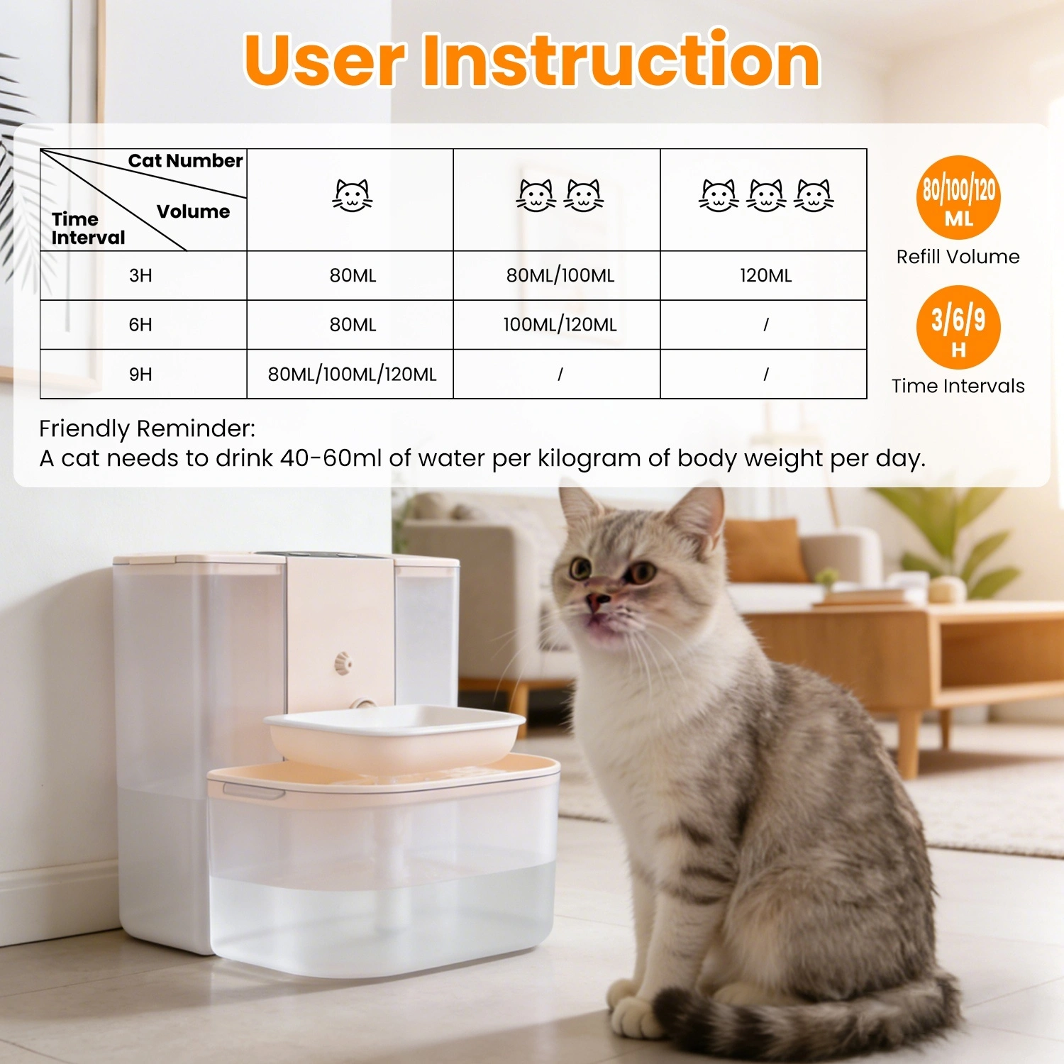 Smart Automatic Pet Water Dispenser, Automatic Pet Water Dispenser with Dual Tank,Dual Tank Filtration 4.5L Cordless Water Fountain with Remote Control for Pets view 4