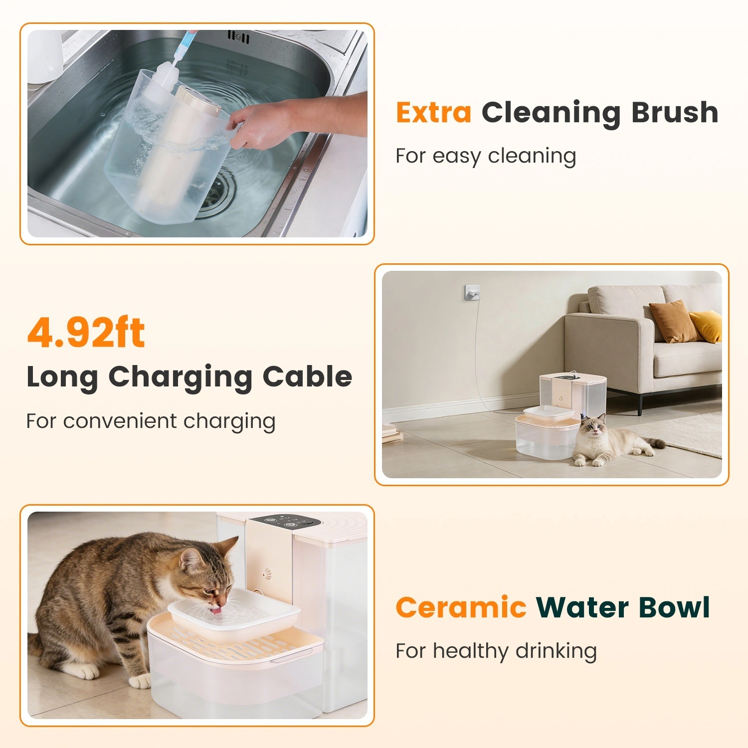 Smart Automatic Pet Water Dispenser, Automatic Pet Water Dispenser with Dual Tank,Dual Tank Filtration 4.5L Cordless Water Fountain with Remote Control for Pets view 6
