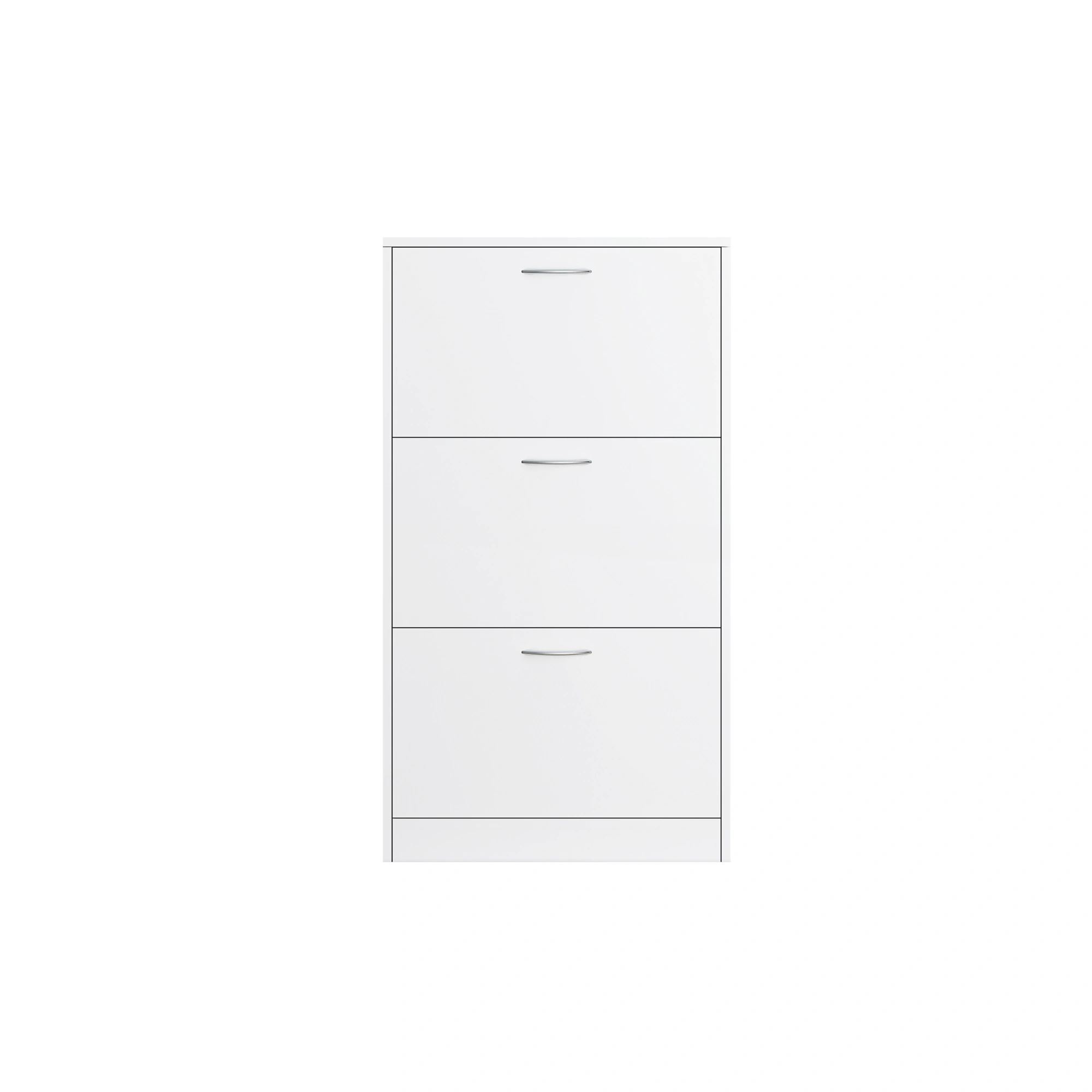 Shoe Cabinet for Entryway, White Narrow Shoe Storage Cabinet Flip Down Shoe Rack Wood 3 Tier Shoe Organizer for Home and Apartment view 4