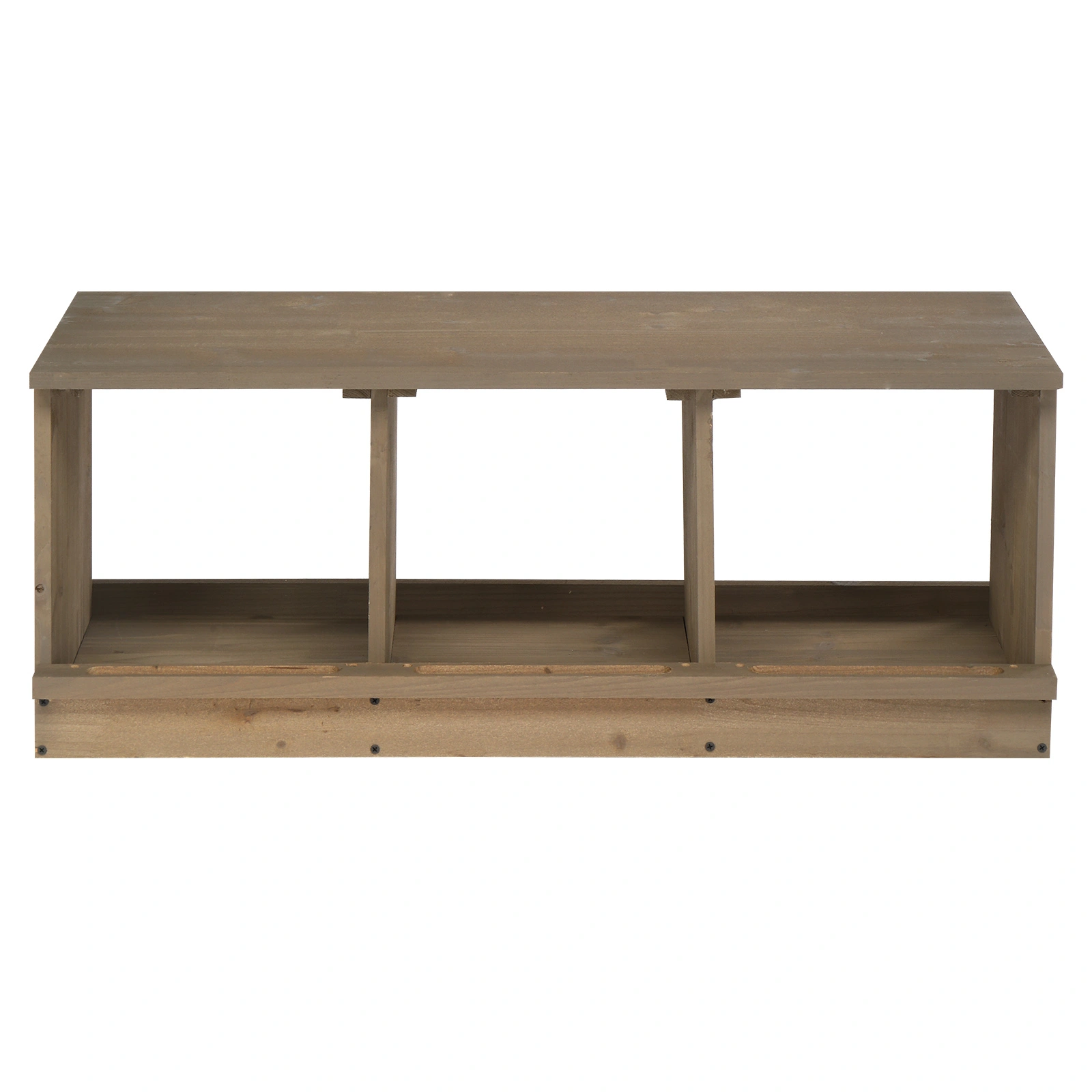 Nesting Boxes for Chickens, Wooden Chicken Nesting Box, Laying Eggs Nest Box for Chickens Hens Ducks, Gray, 3 Compartments view 2