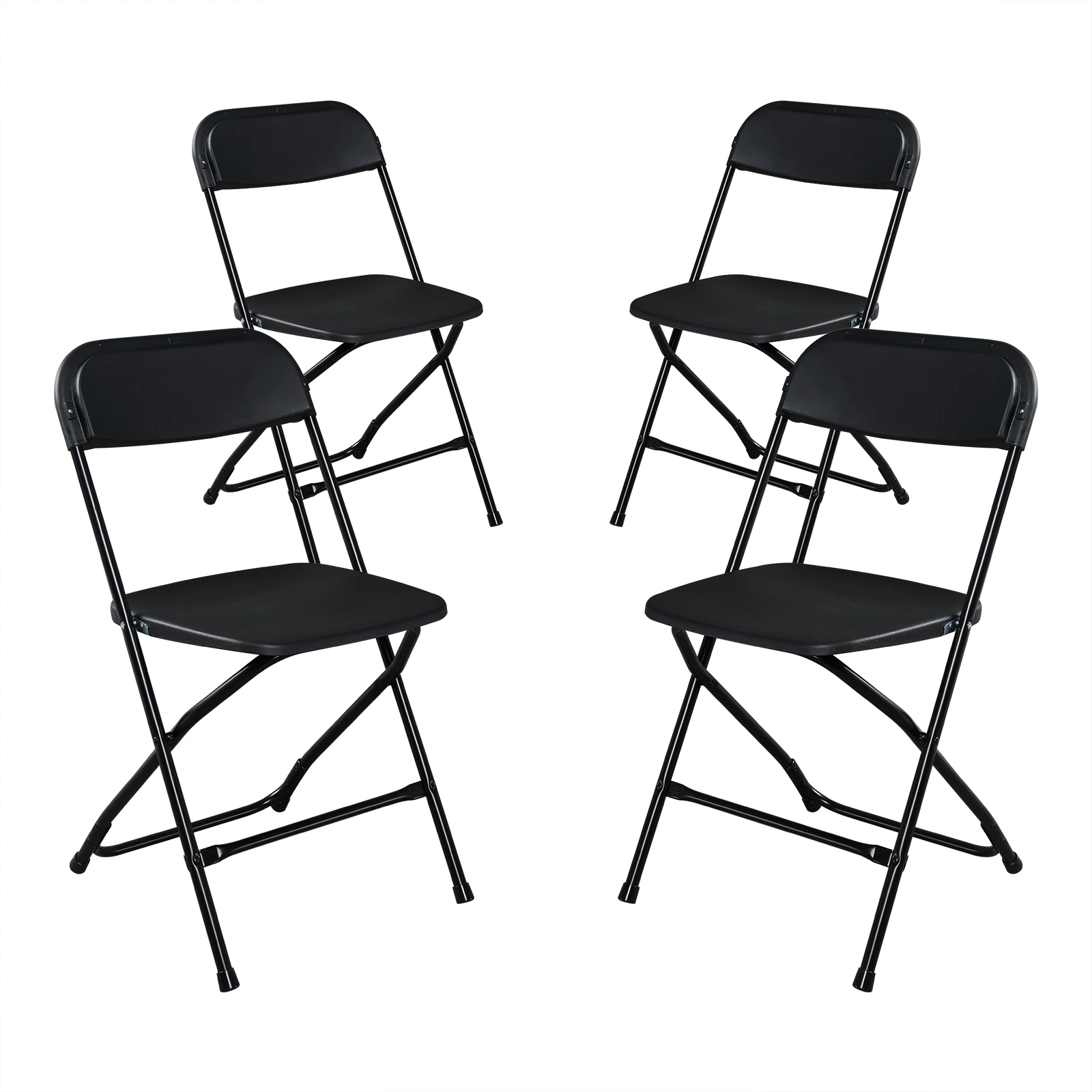 4pcs Injection Molding Classic Garden Plastic Folding Chair Black view 18