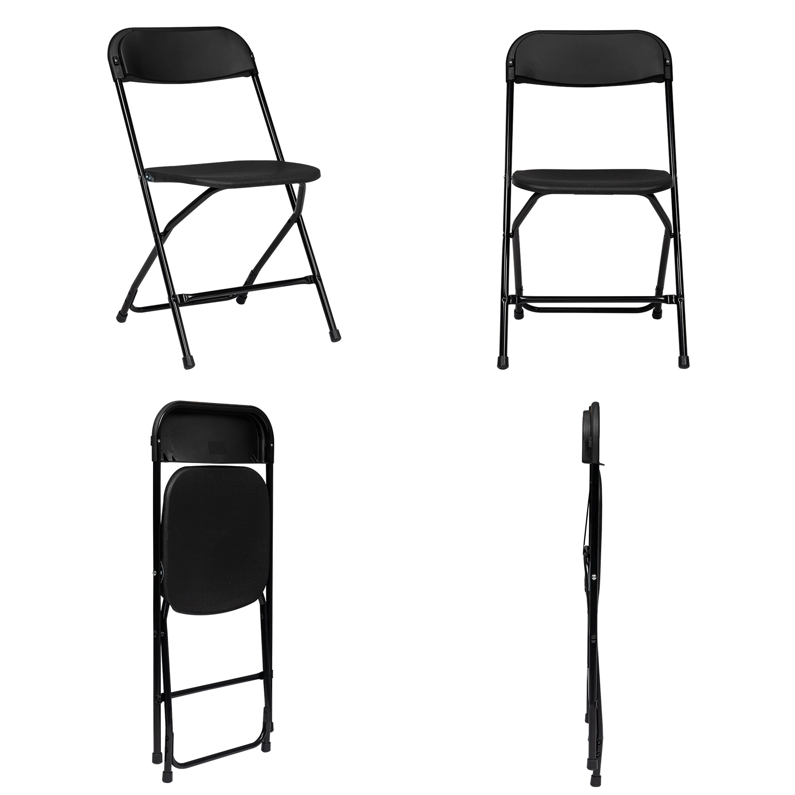 4pcs Injection Molding Classic Garden Plastic Folding Chair Black view 20