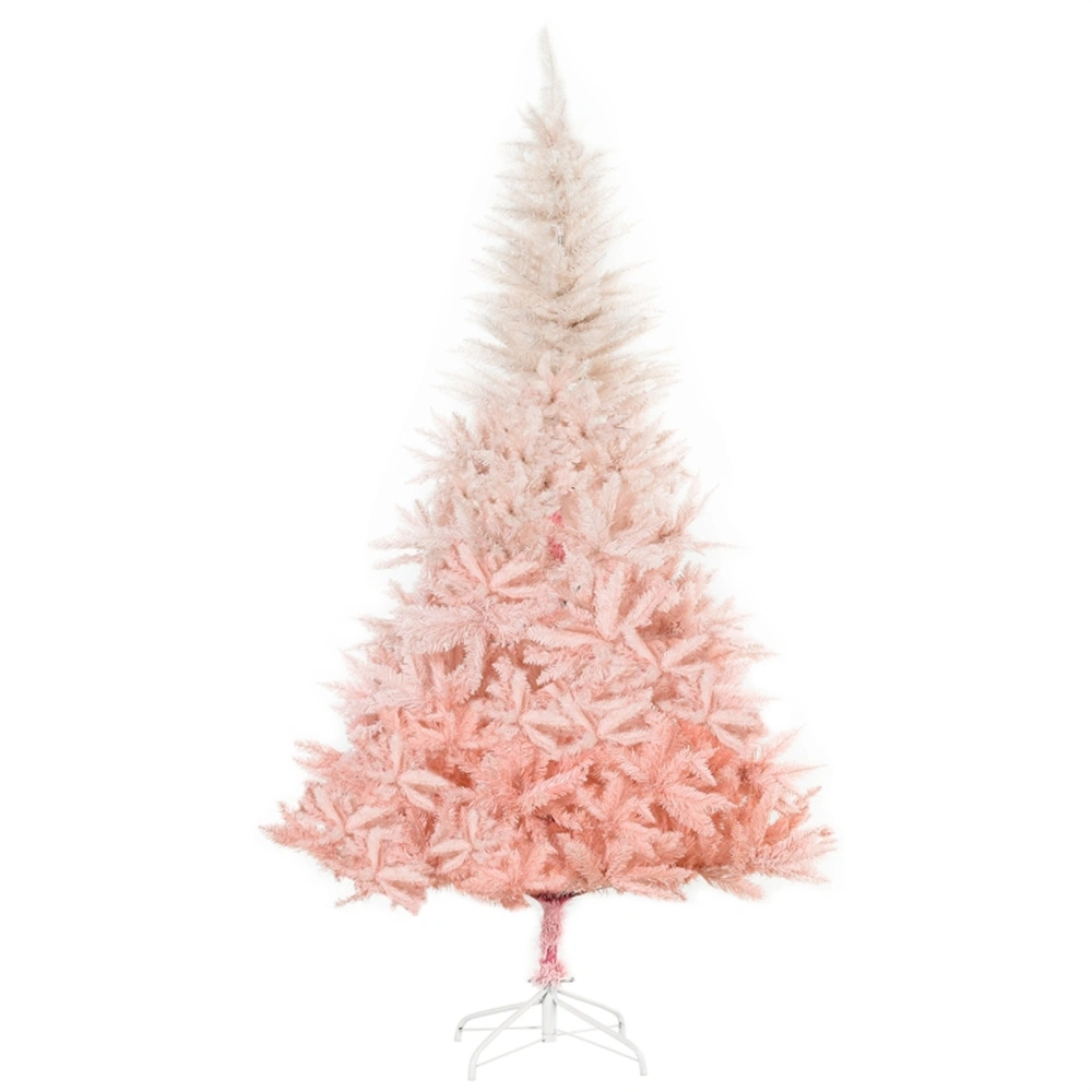 6ft Artificial Christmas Tree with LED Lights & Stand, Full Pre-Lit Pine Holiday Tree for Home Indoor Outdoor Decoration