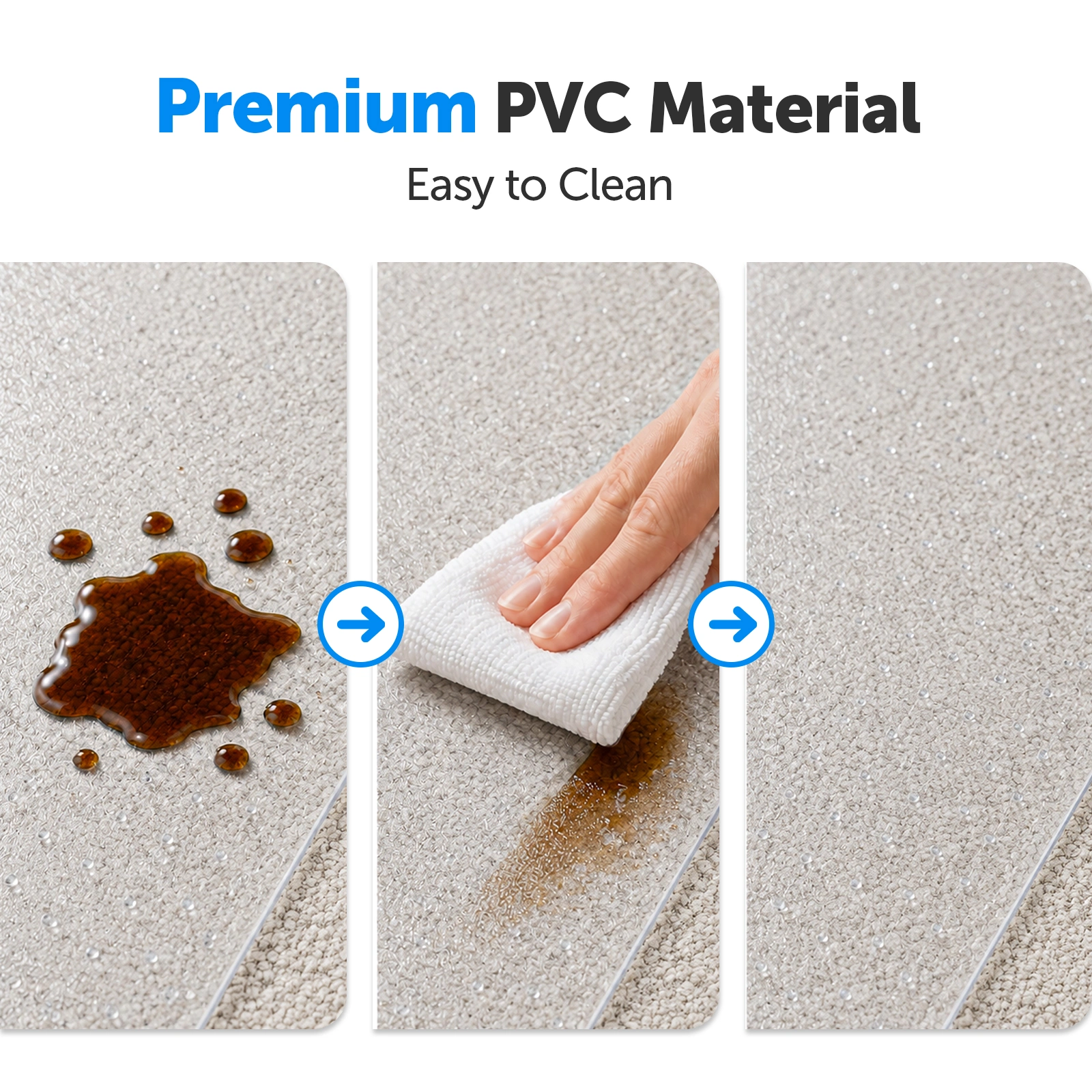 2PCS 90 x 120 x 0.2cm PVC Home-use Protective Mat for Floor Chair Transparent view 4