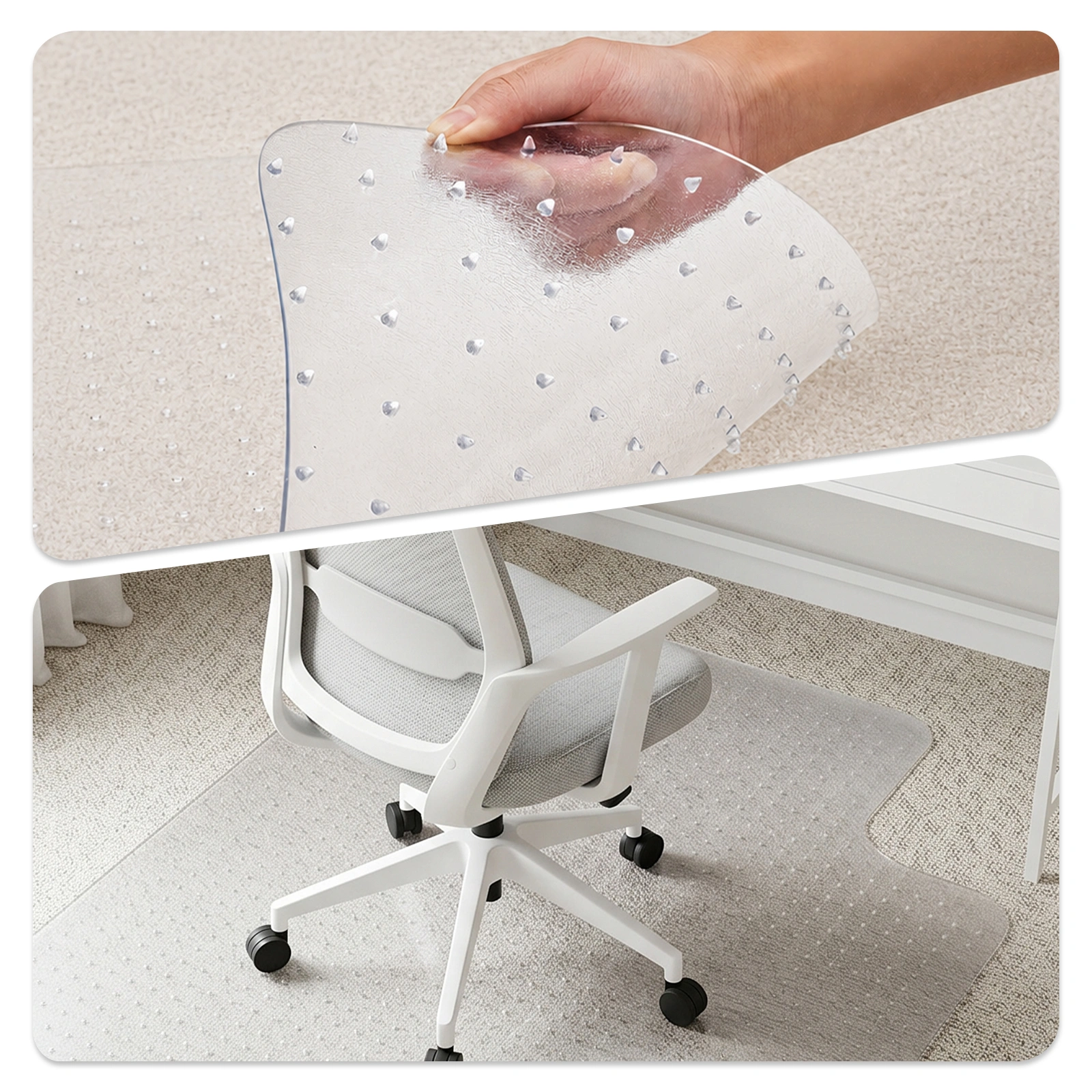 2PCS 90 x 120 x 0.2cm PVC Home-use Protective Mat for Floor Chair Transparent view 6
