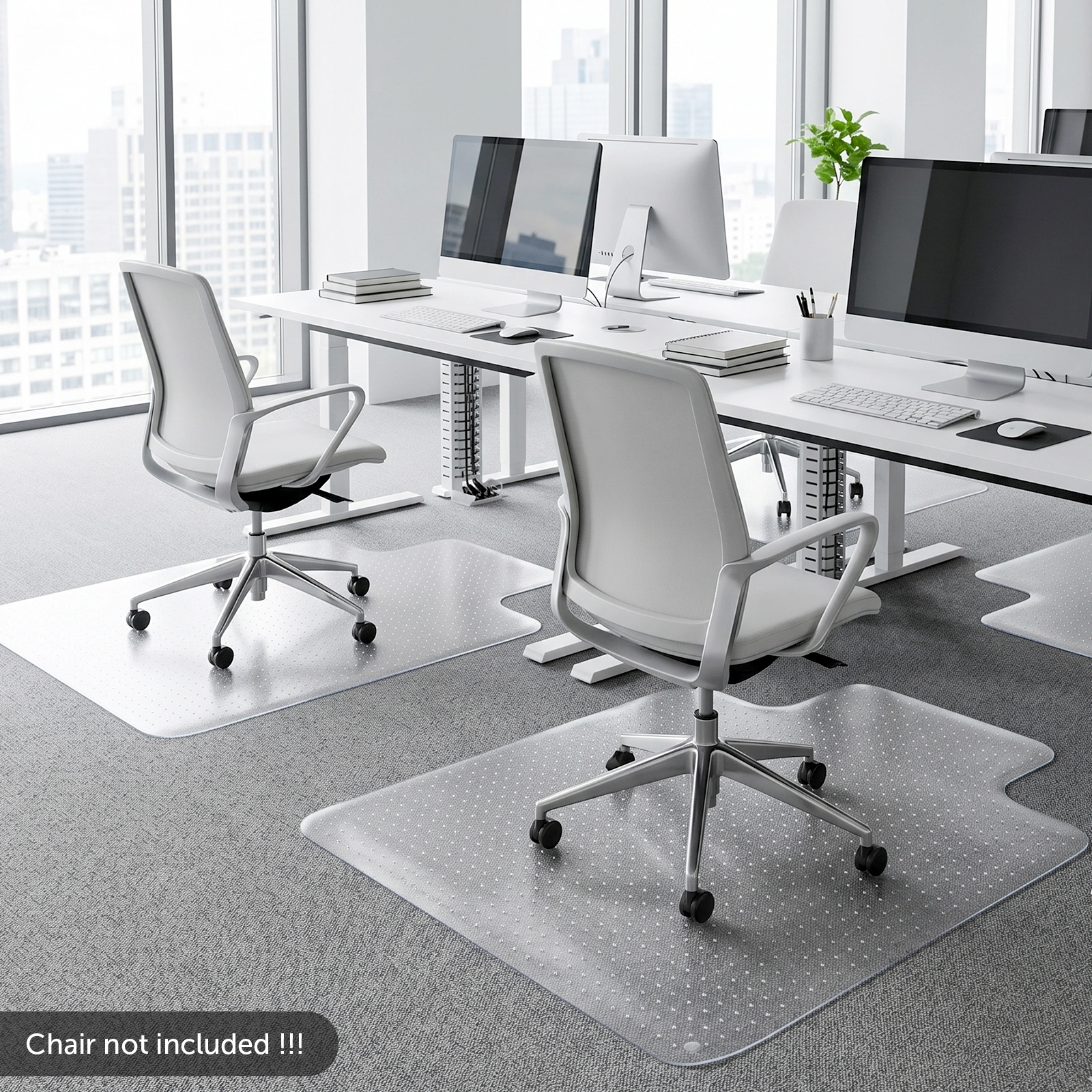 2PCS 90 x 120 x 0.2cm PVC Home-use Protective Mat for Floor Chair Transparent view 7