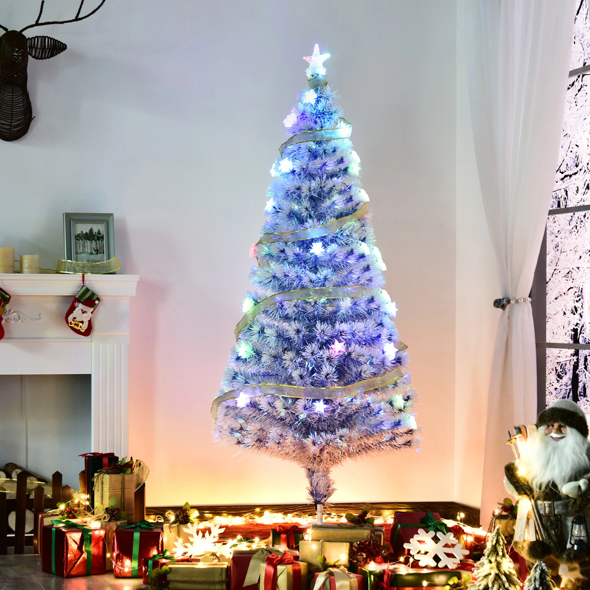 5ft Artificial Christmas Tree with LED Lights Pre-Lit Full Full-Style Pine Holiday Decoration