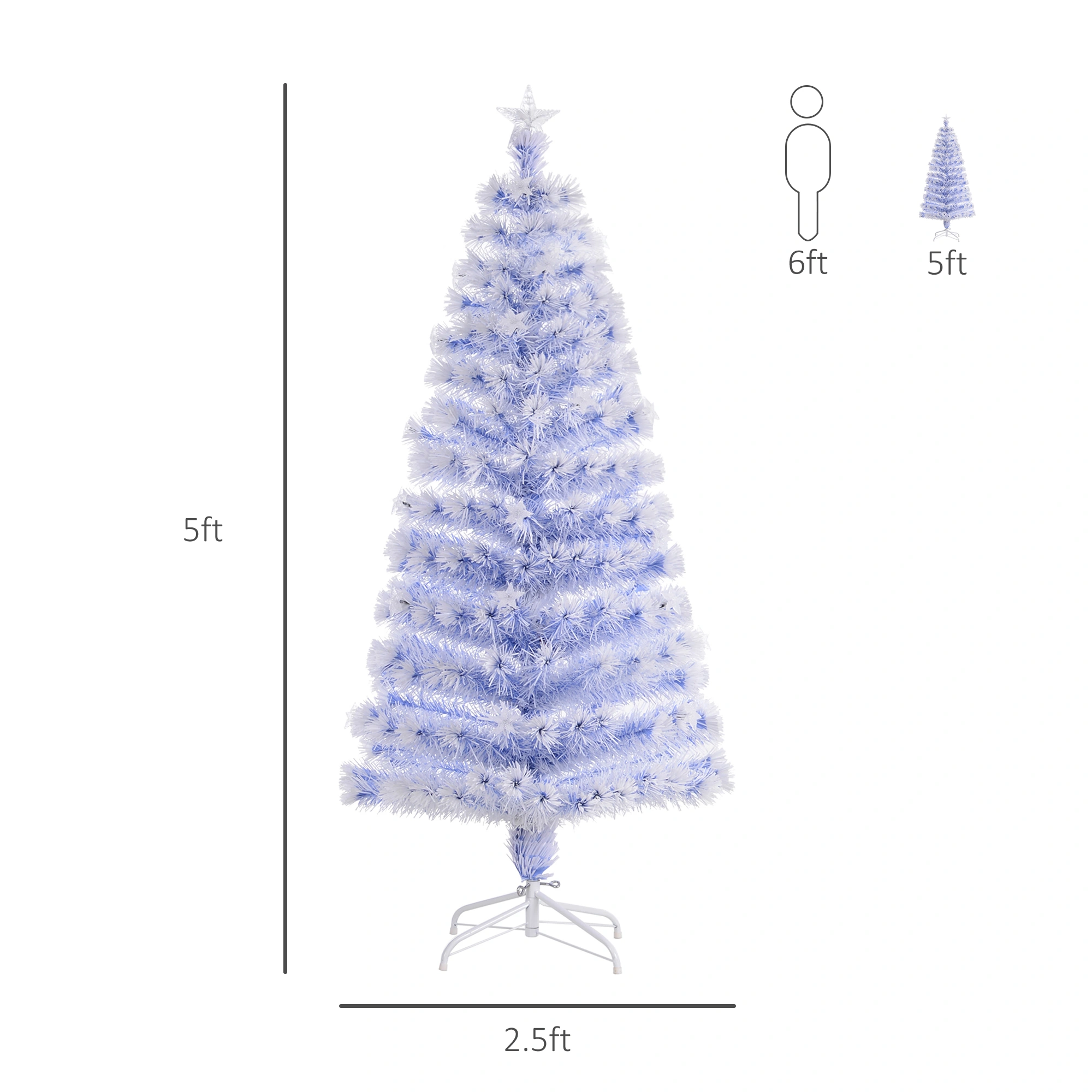 5ft Artificial Christmas Tree with LED Lights Pre-Lit Full Full-Style Pine Holiday Decoration view 2
