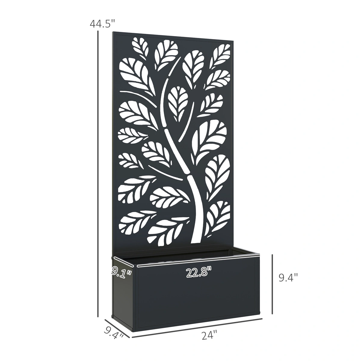 Galvanized Garden Bed with Privacy Pan - Raised Metal Planter Box for Outdoor Flowers, Herbs & Vegetables view 5