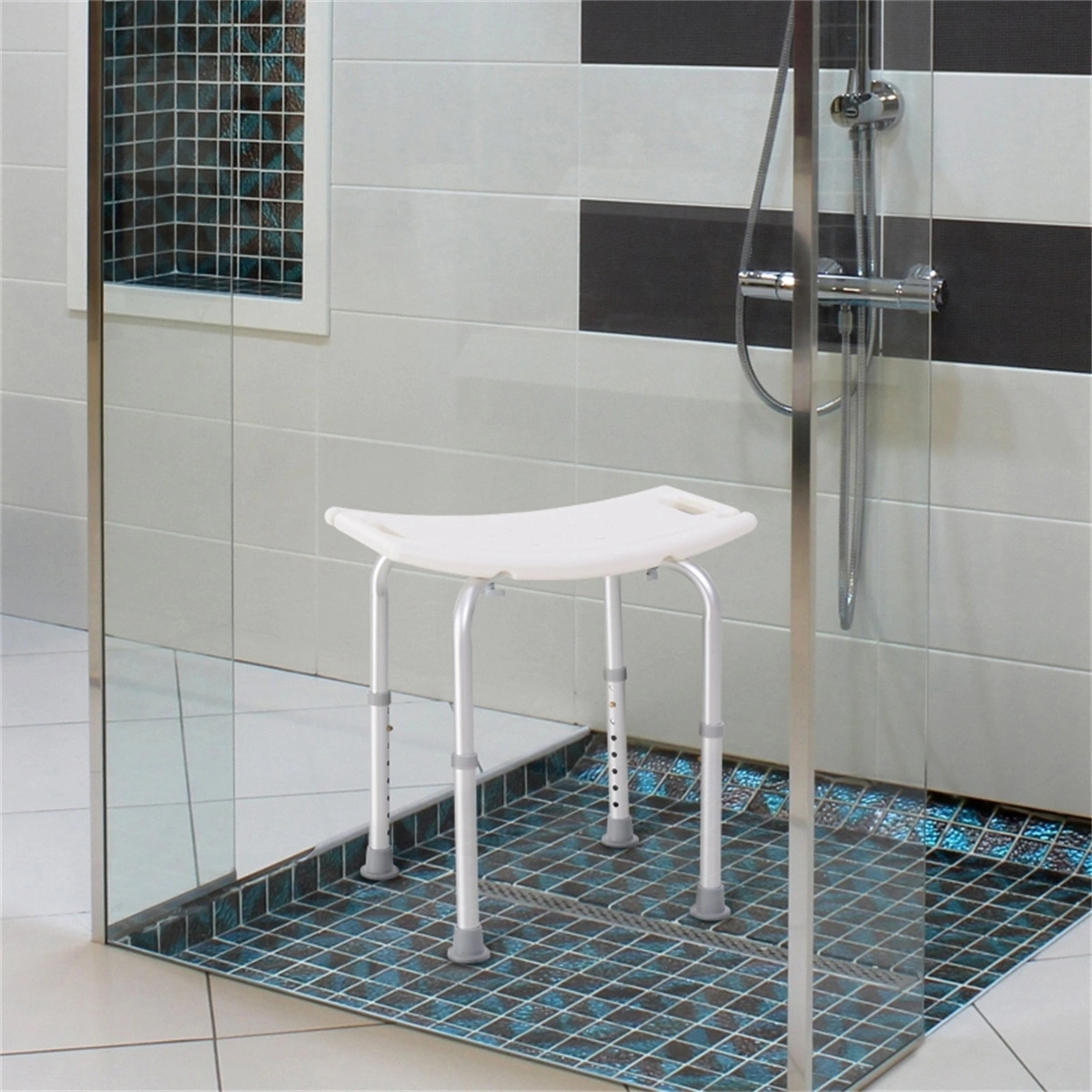 Bath Chair with Wheels, Shower Stool for Seniors, Portable Waterproof Bathtub Seat, Anti-Slip Bath Seat for Elderly view 2